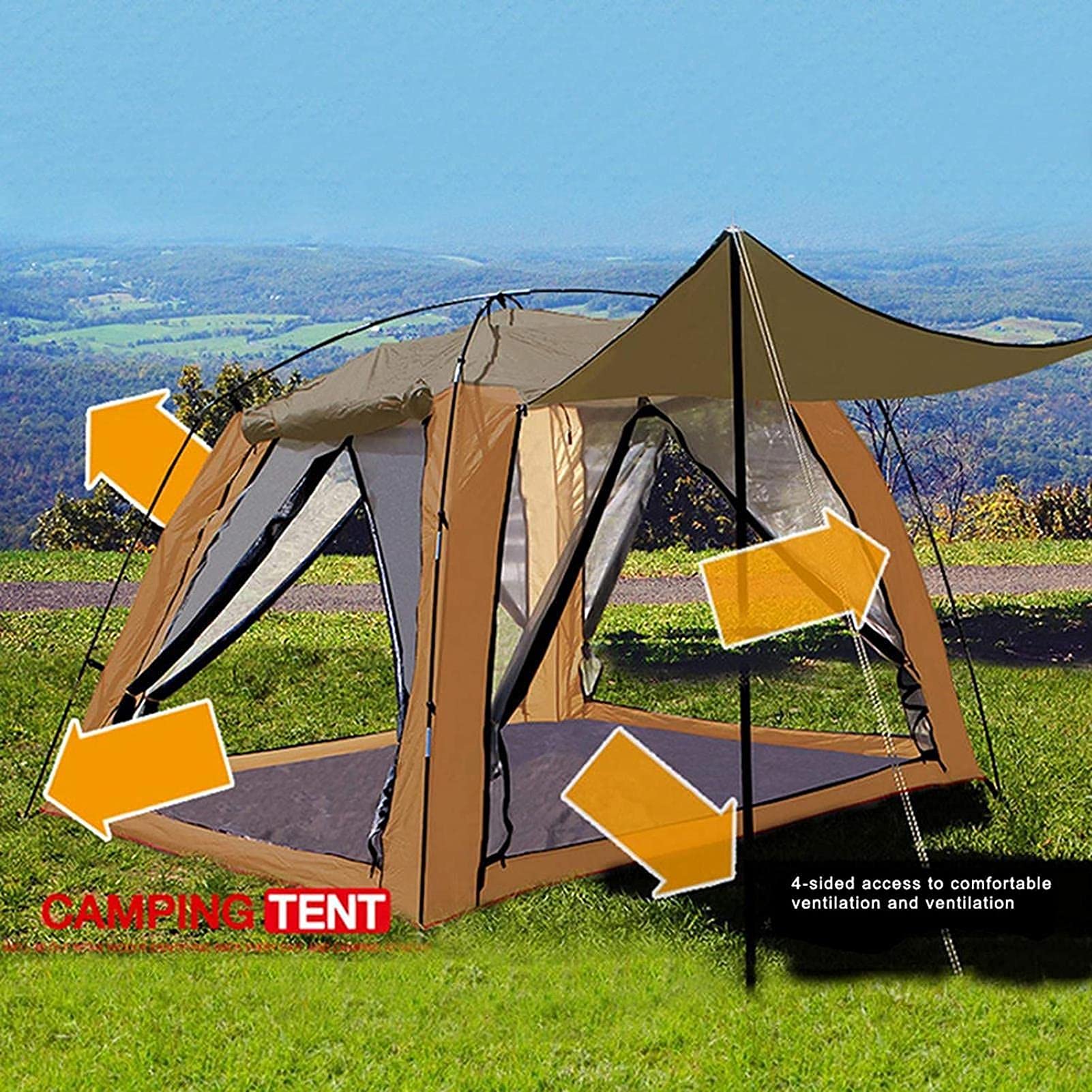 Tenda A Cupola XGZ Da Esterno 3-4 Persone - Impermeabile, Con Protezione Solare, 190x190x120 Cm