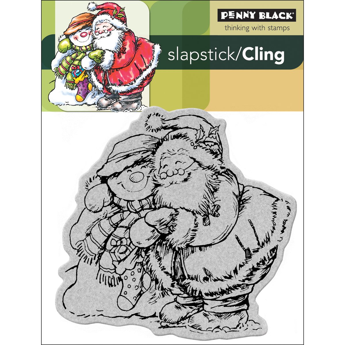Penny Black Holiday Hug Cling Rubber Stamp 4-Inch X 5.25-Inch Sheet