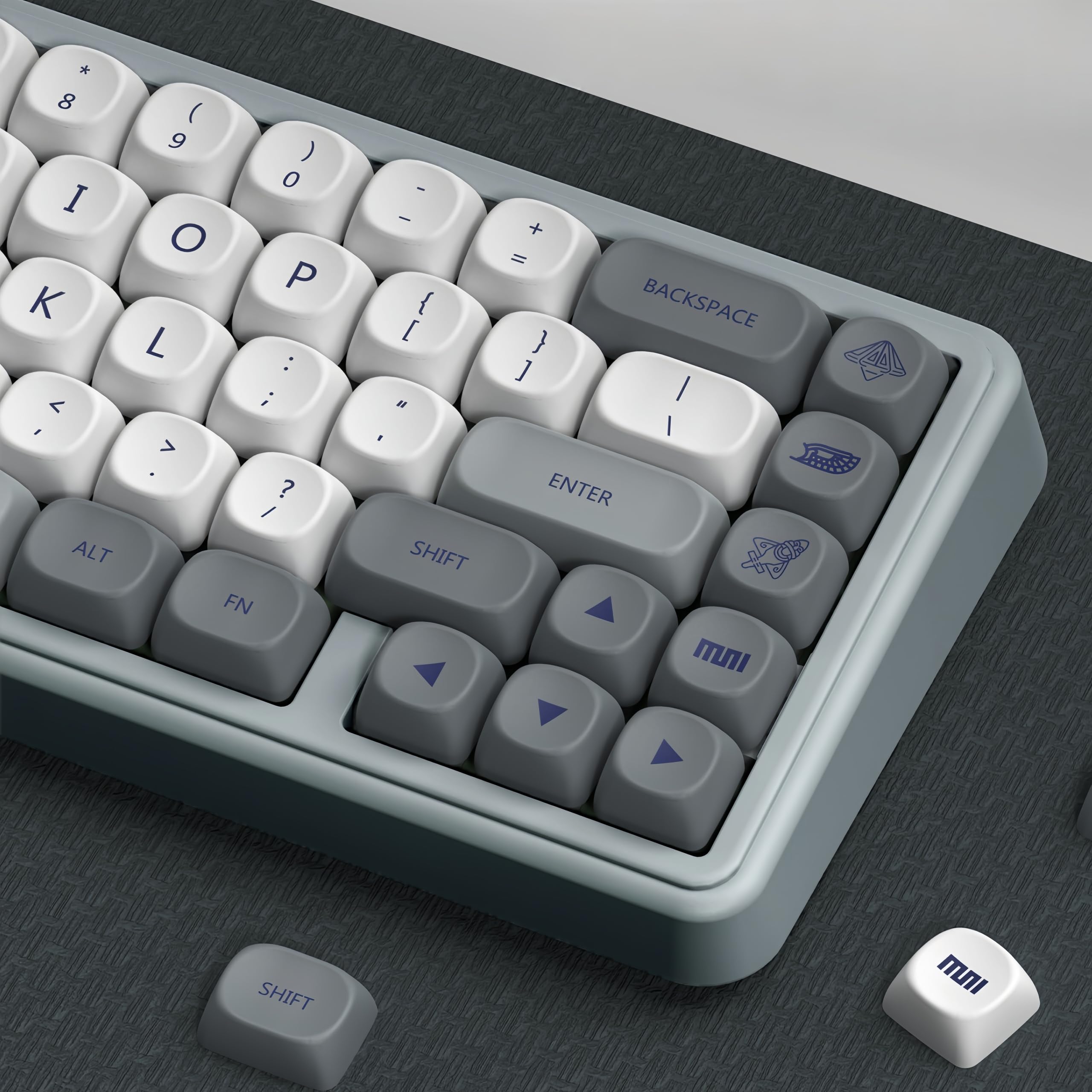 dagaladoo PBT Keyboard keycaps,White/Grey moa keycaps