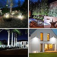 Vista 7 de T-SUNUS Luces Solares de Jardín Tipo Foco, Luz LED Solar para Paisajismo Exterior IP65 Impermeable Cable de 9.8 pies, Panel Solar Separado