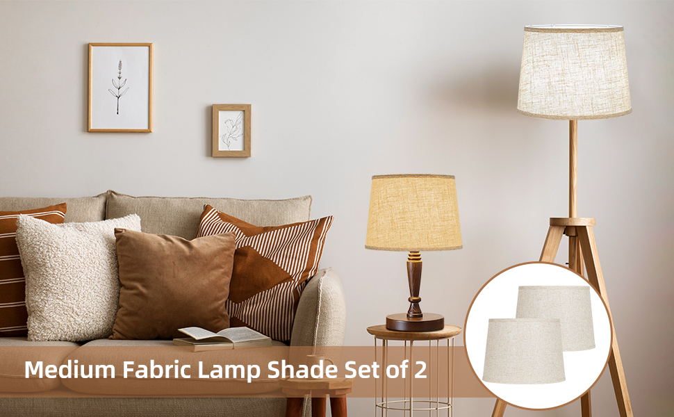 KOZEOTA Lamp shades Set of 2, Drum Lamp shades 11