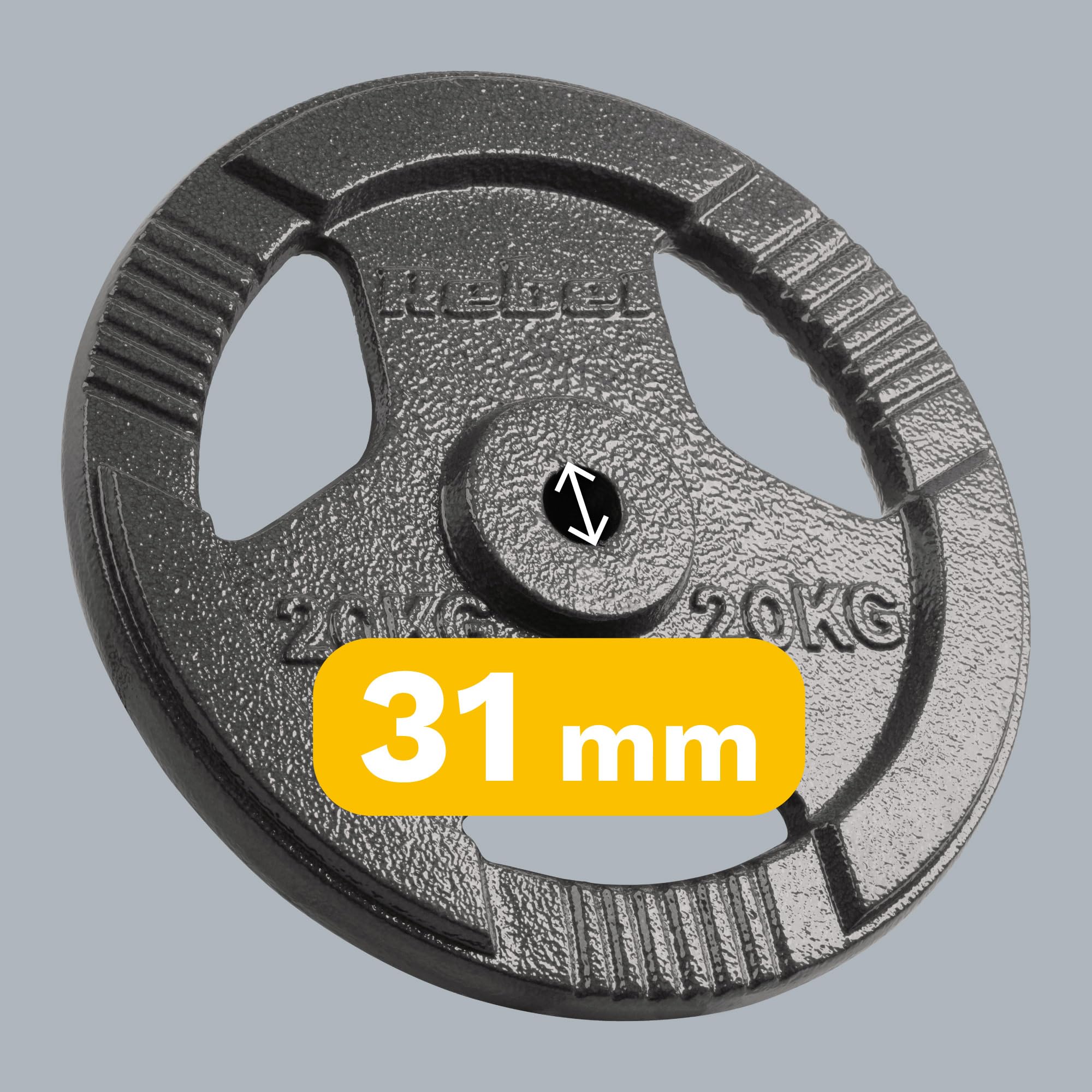 Rebel Obciążenie Żeliwne 20kg Otwór 31mm Talerz z Uchwytami RBA-2137