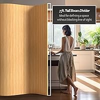 Vista 62 de Red Lantern Pantalla de onda de bambú corta de 4 pies - Blanco