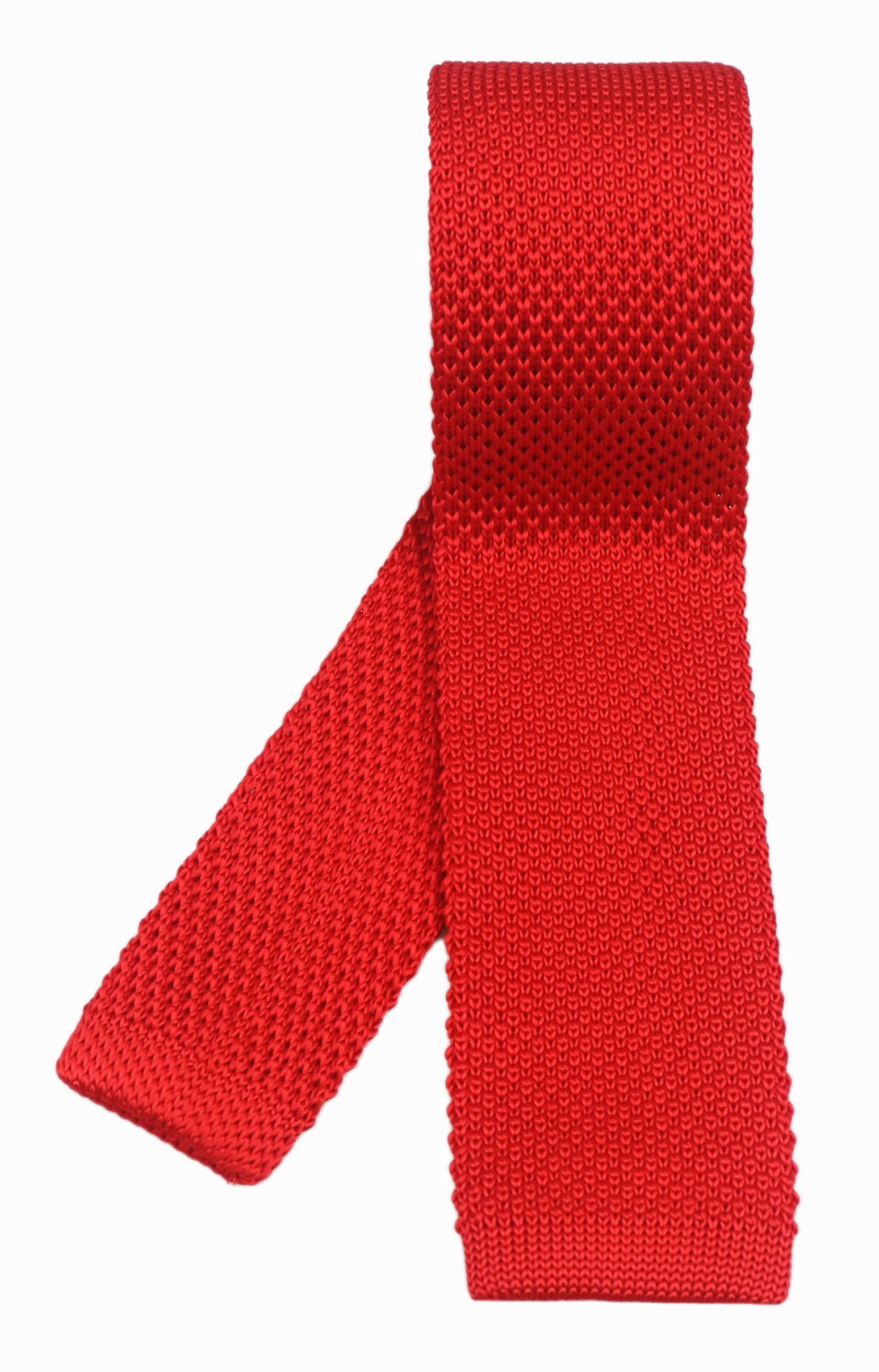Corbata de algodón formal elegante vintage de color sólido para hombre, Hot Red 4