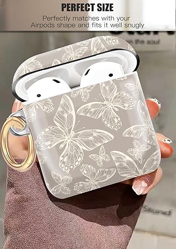 Miniatura 2 de BBAUER Funda compatible con AirPod 12, bonita funda con llavero, funda protectora de TPU a prueba de golpes para AirPod de 1 y 2 generación para