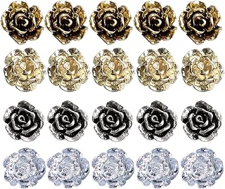 5Pcs 3D Heart Butterfly Bee Rhinestone Nail Art Charms Cute Shiny Crystal Pearl Metal Nail Gems Decorations for Women Girls DIY Accessories Jewelry Crafts Tool Nail Design