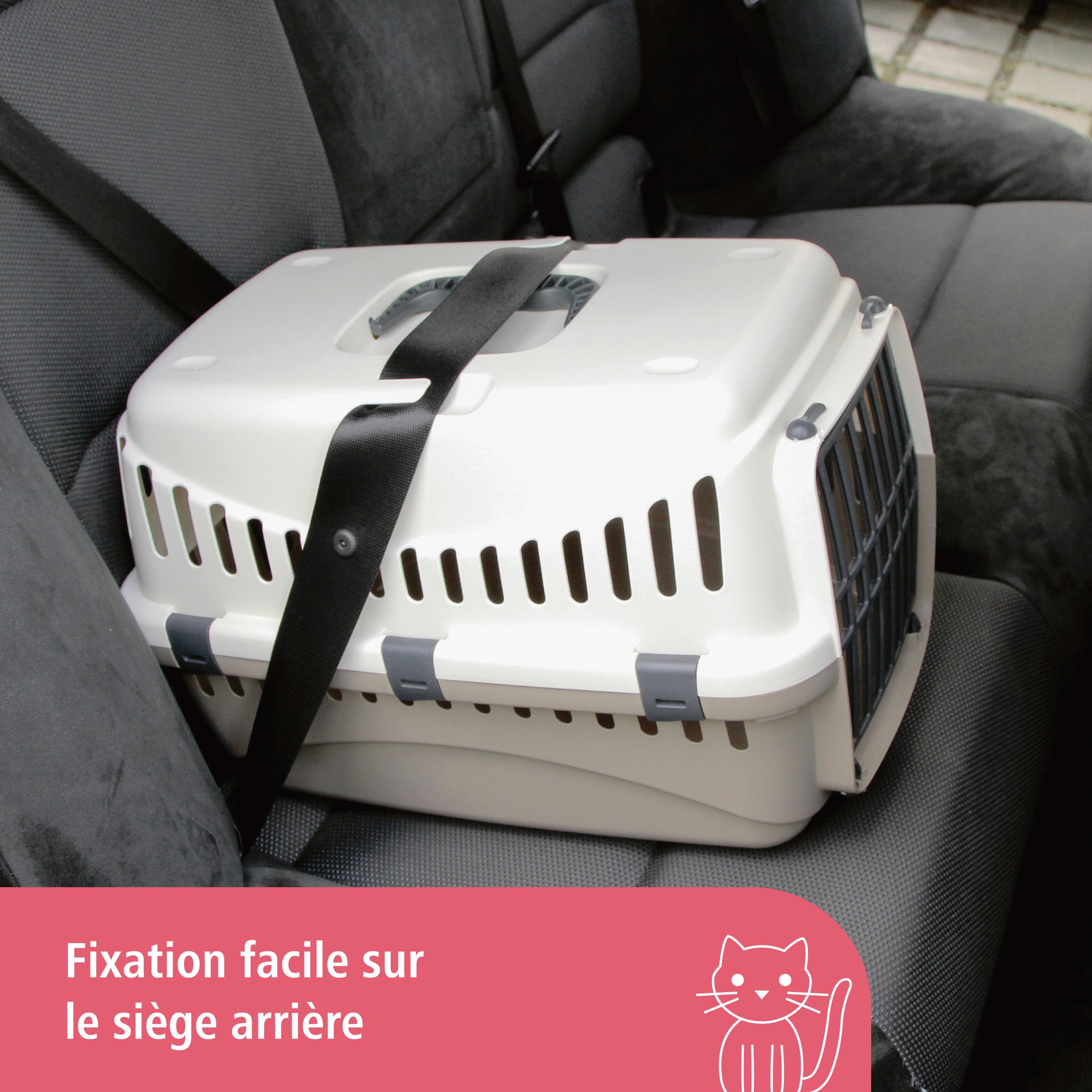 Kerbl Pet Cage de Transport Expedion, crème/Taupe, 45 x 30 x 30 cm, Cage pour Chien, Cage pour Chat, Transport pour Chien, Plastique, Petits Chiens, Chats