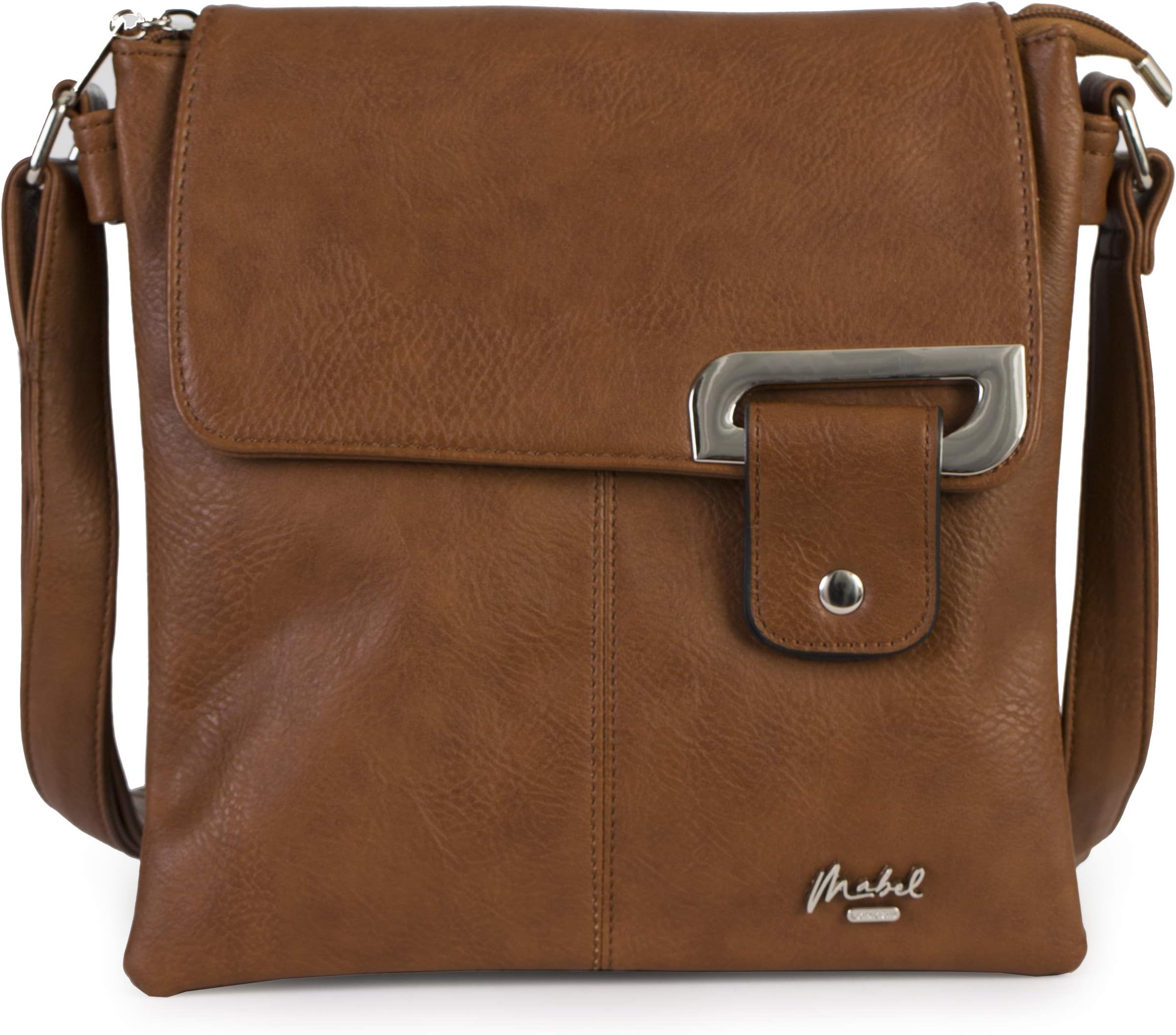 Women's Crossbody Messenger Bag – Medium Shoulder Handbag with Adjustable Strap and Gold or Silver Trim – Faith