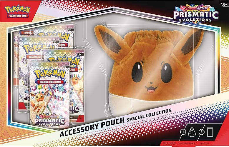 Pokémon TCG: Scarlet & Violet—Prismatic Evolutions Accessory Pouch Special Collection (5 Booster Packs & Accessory Pouch)