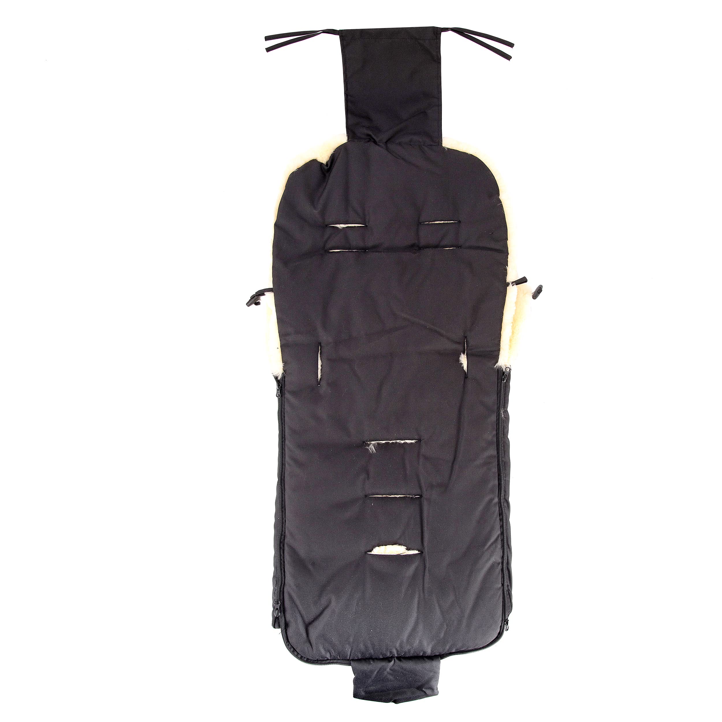 Saco de abrigo para bebé de piel de cordero para cochecito, saco de abrigo de piel médica, resistente al viento y al agua, con ranuras para cinturón, 100 x 50 cm
