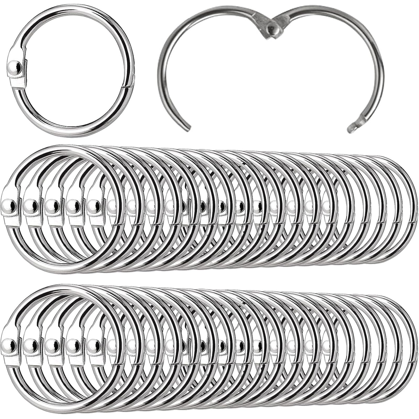 Anneaux De Reliure Métalliques Roosea 120pcs - 30mm Multicolores Pour Albums, Bureau