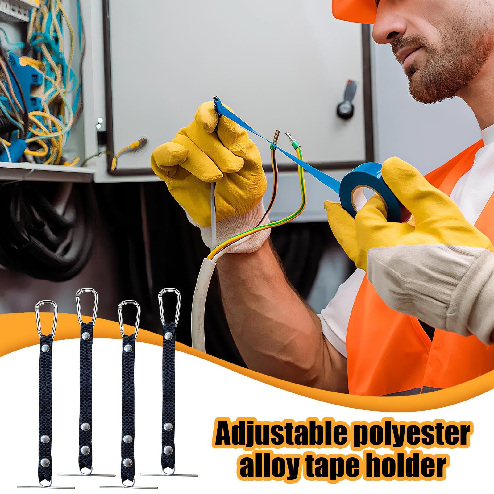 Soporte para cinta eléctrica, 4 unidades, soporte adhesivo antideslizante de poliéster, organizador de tiras inoxidables para casa, taller, almacén, automóvil, electricista