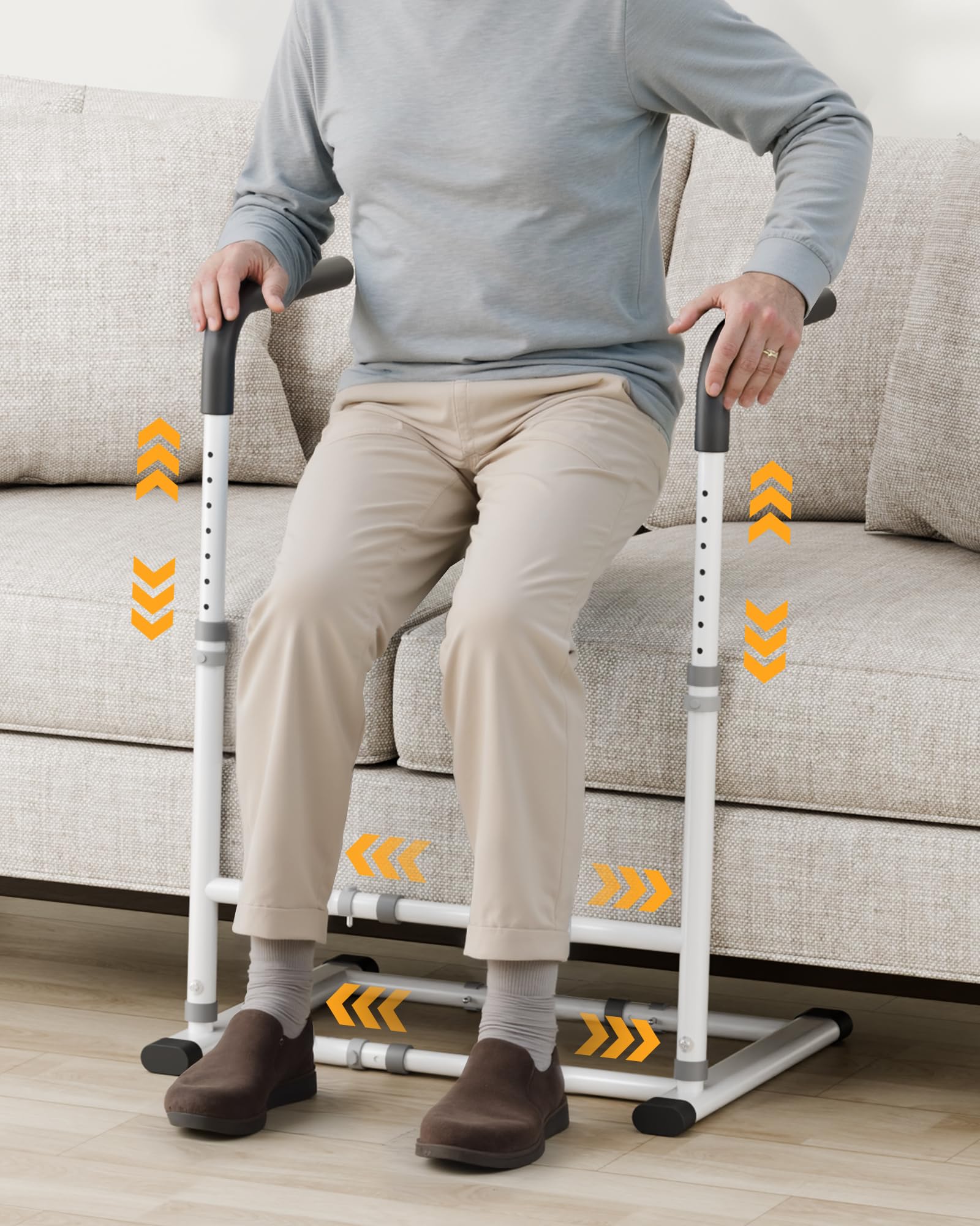 Photo 1 of JivaJot Couch Stand Assist Aid for Elderly, Sofa Chair Lift Assist Devices for Seniors Sit to Stand, Standing Aids & Supports, Pregnancy, Disabled, Floor Gap Height ? 1.4" Leg Gap ?24", White