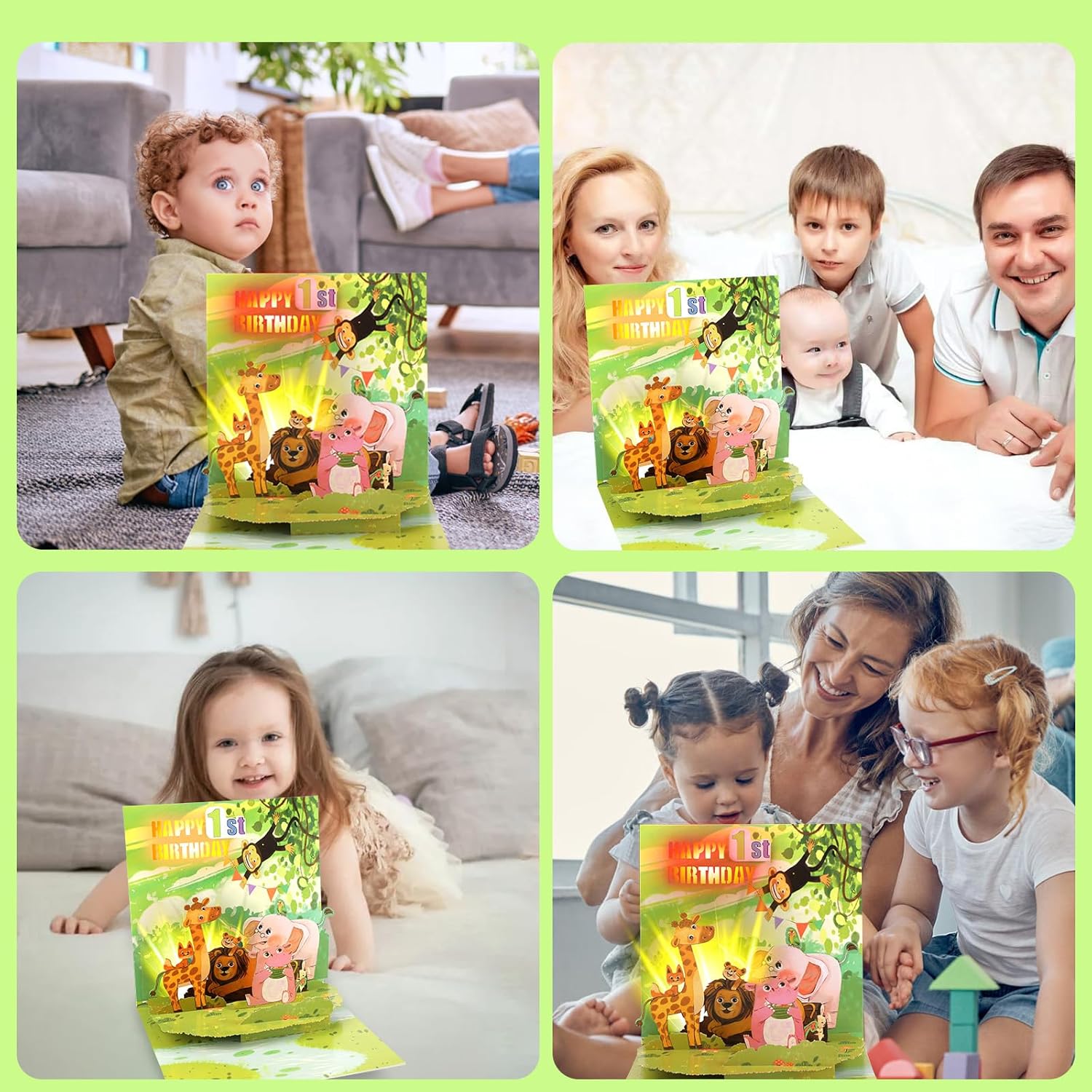 1st Birthday Cards for Boys Girls, Pop Up Cards with Colourful Lights and with Happy Birthday Music, Birthday Gifts for 1 Year Old Baby Boys, Girls, Grandsons, Granddaughters - Image 5