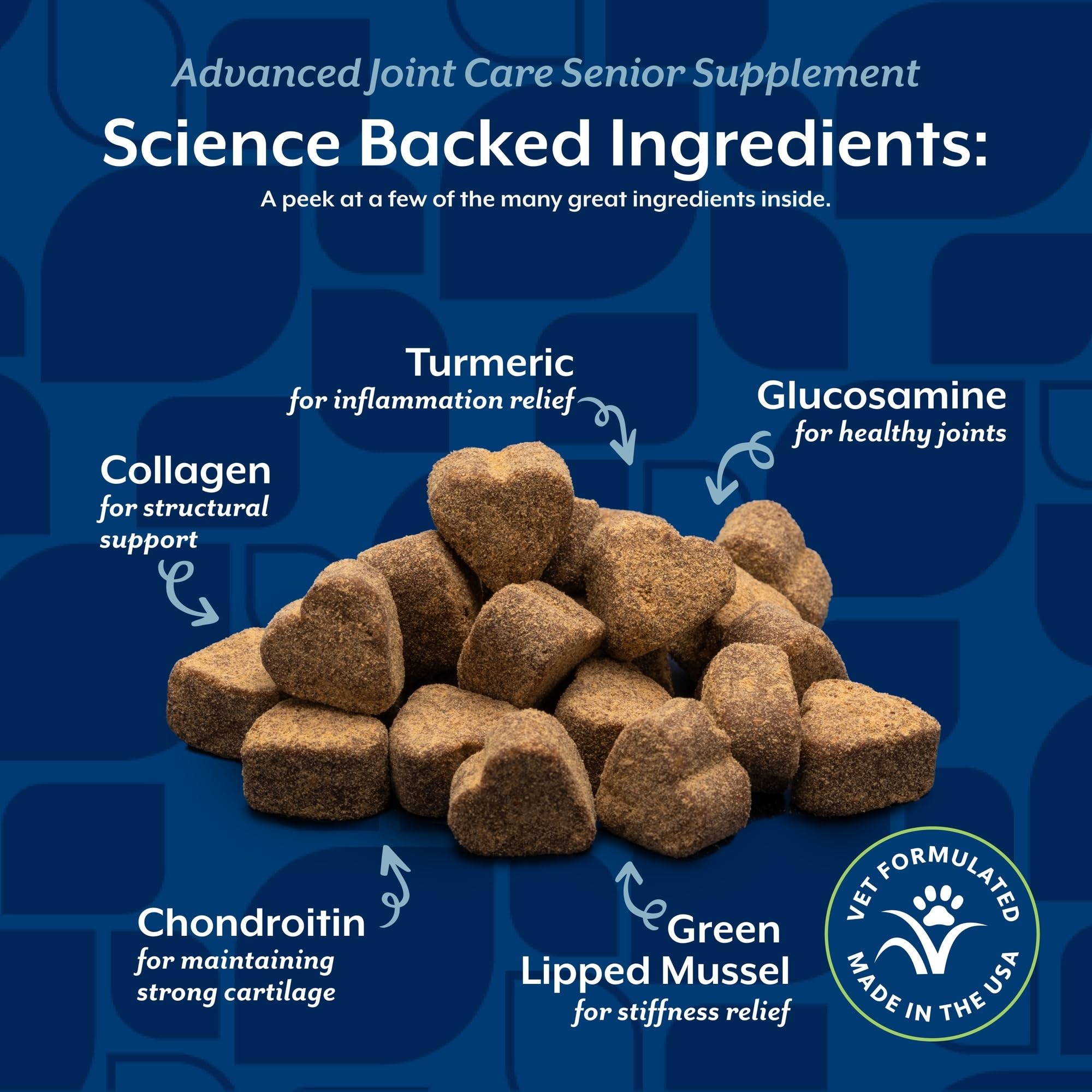 NaturVet Senior Advanced Joint Health Dog Supplement – Includes Glucosamine, MSM, Chondroitin, Collagen – Helps Supports Canine Joint Health Function – 60 Ct. Soft Chews - image 5