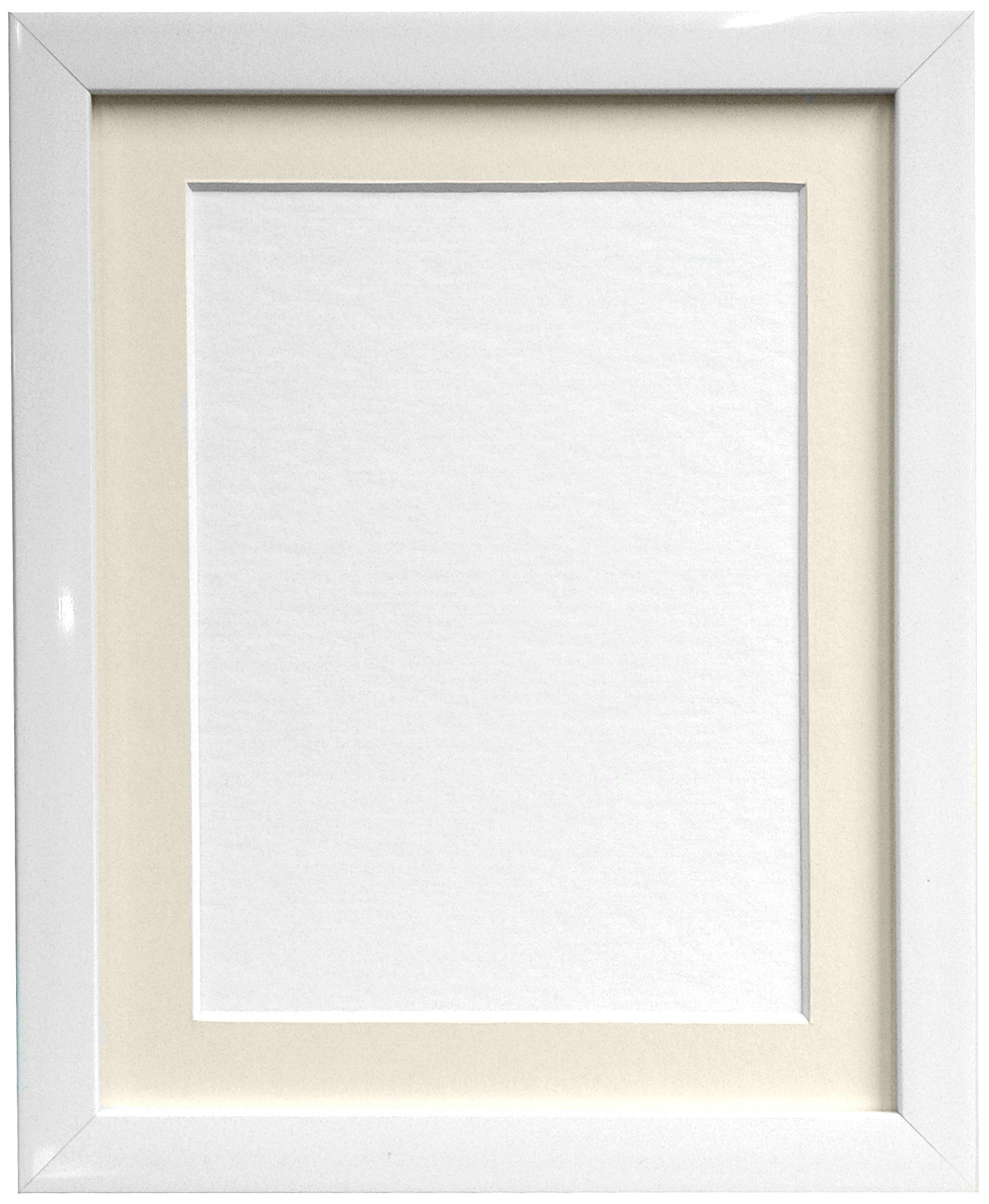 FRAMES BY POST 20mm White Picture Photo Frame with Ivory Mount 9" x 7" For Pic Size 7" x 5" โ image 1