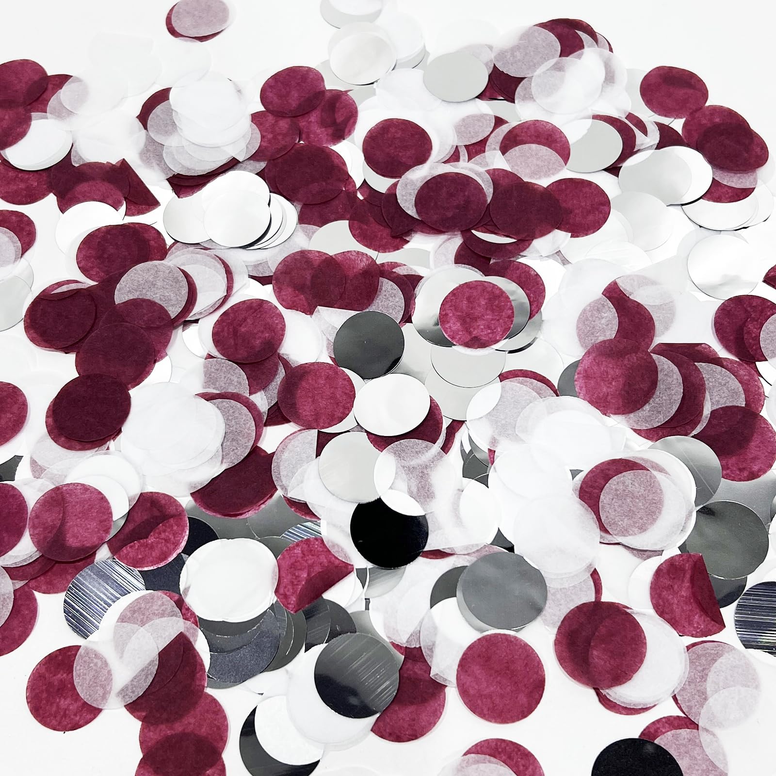 Maroon Confetti/Maroon Graduation Decorations/Burgundy Silver Table Decorations/Burgundy Silver Confetti/Maroon Engagement/Birthday Decorations Wedding
