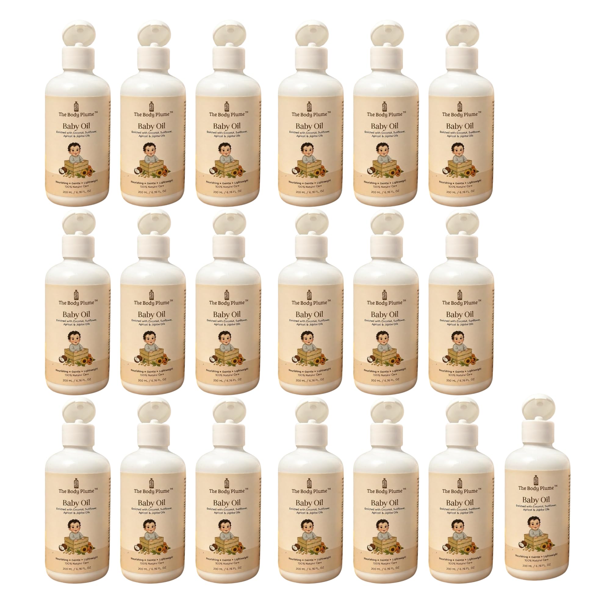 Baby Oil with Coconut, Sunflower, Jojoba & Apricot | 200ml | Lightweight Baby Massage Oil | Non-Greasy |Paraben, Silicone & Artificial Fragrance Free | Pack Of 19-image-12