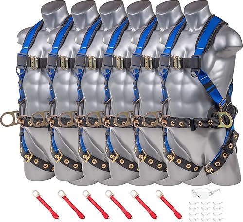 Palmer Safety Paquete de 6 arnés de seguridad Hammerhead de 5 piezas con accesorios gratuitos