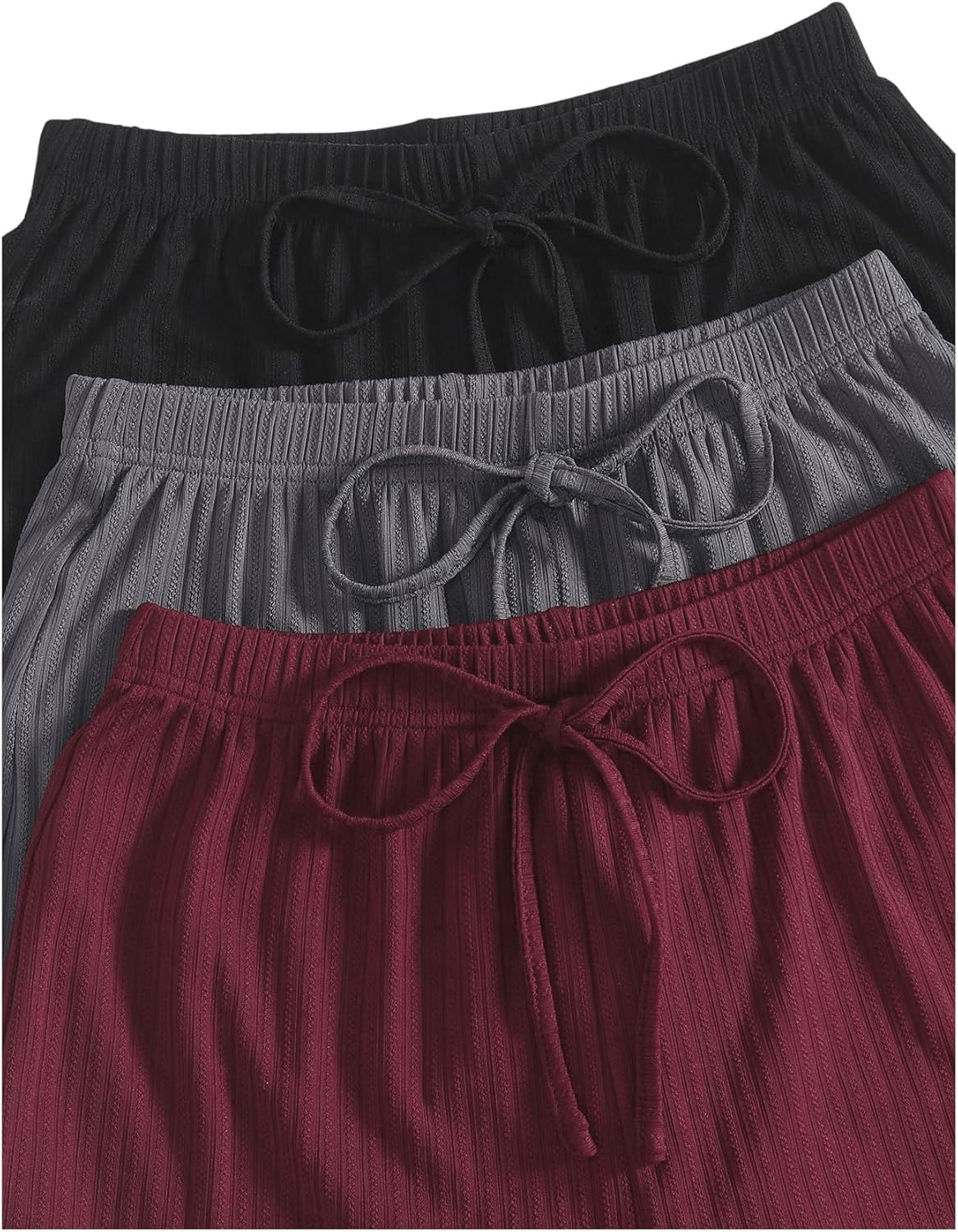 GORGLITTER Women's 6 Pieces Pajamas Set Ribbed Knit Sleeveless Crop Cami Top and Shorts Sleepwear - Image 4