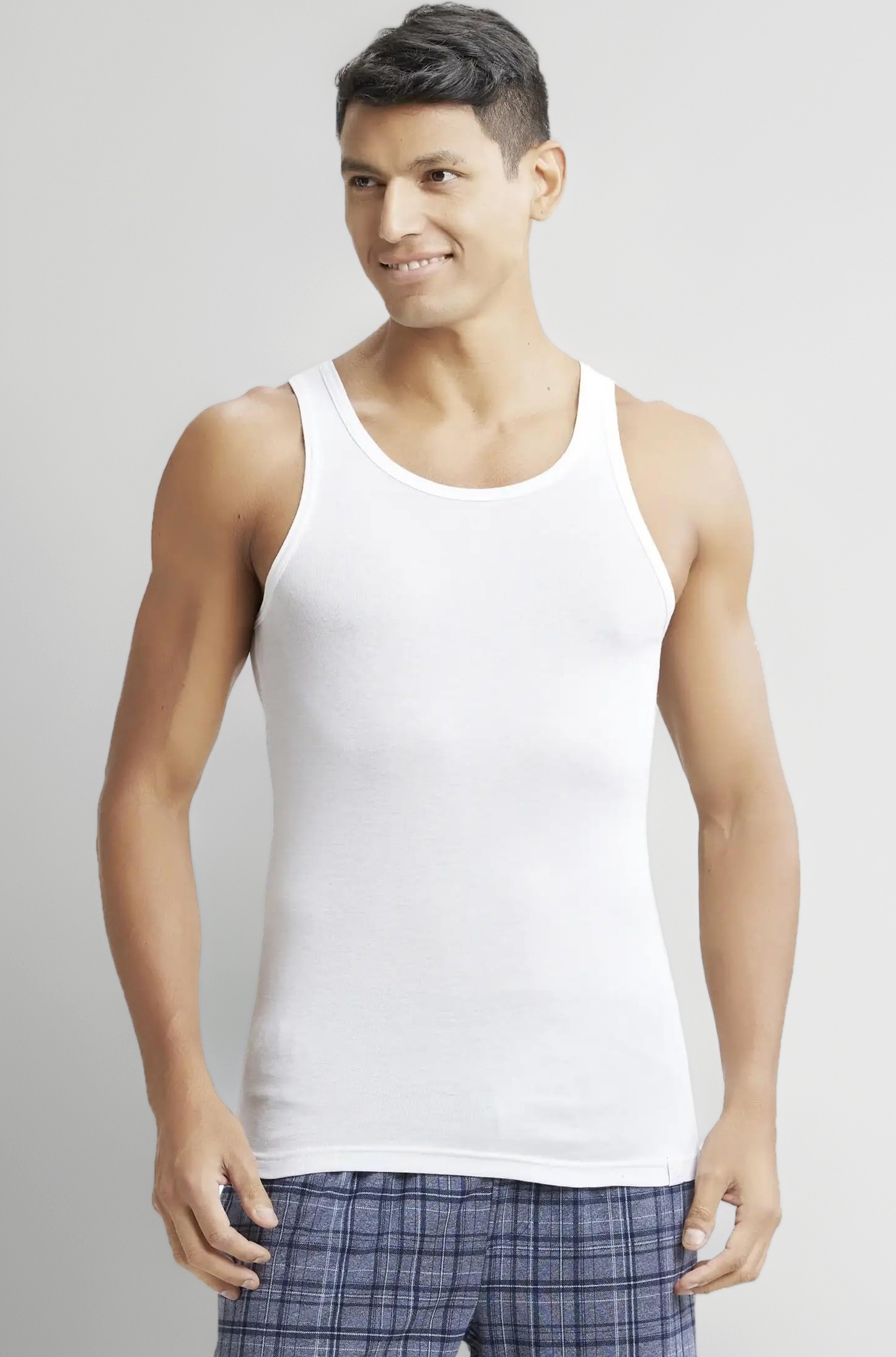 Jockey IC13 Men's Tencel Micro Modal Cotton Rib Slim Fit Sleeveless Vest with Extended Length for Easy Tuck