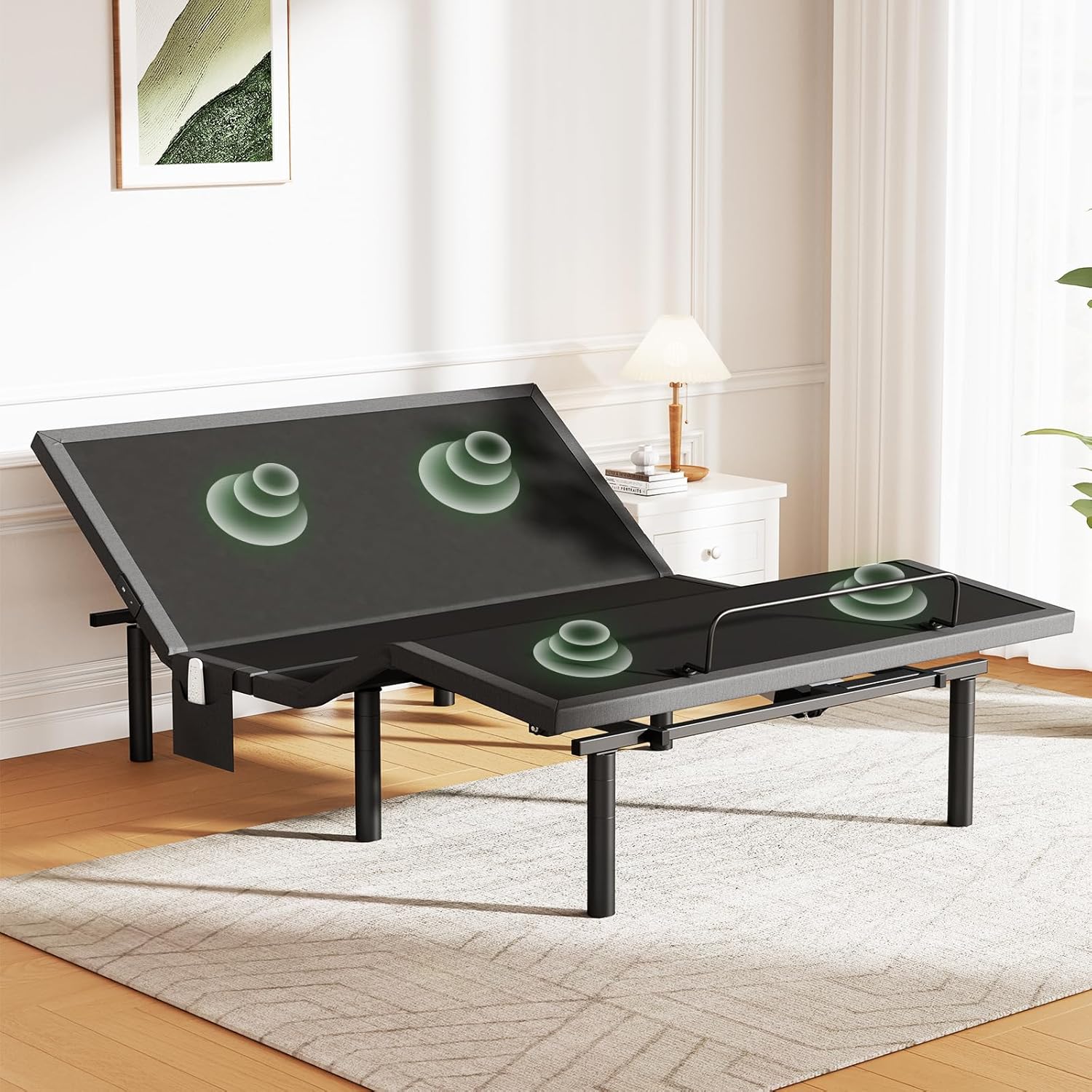 Marsail MS01-1 Queen Adjustable Bed Base: Massage, 4 USB Ports, Nightlight, Wireless Remote, 4 Heights, 750lbs - 4.6/5 Stars