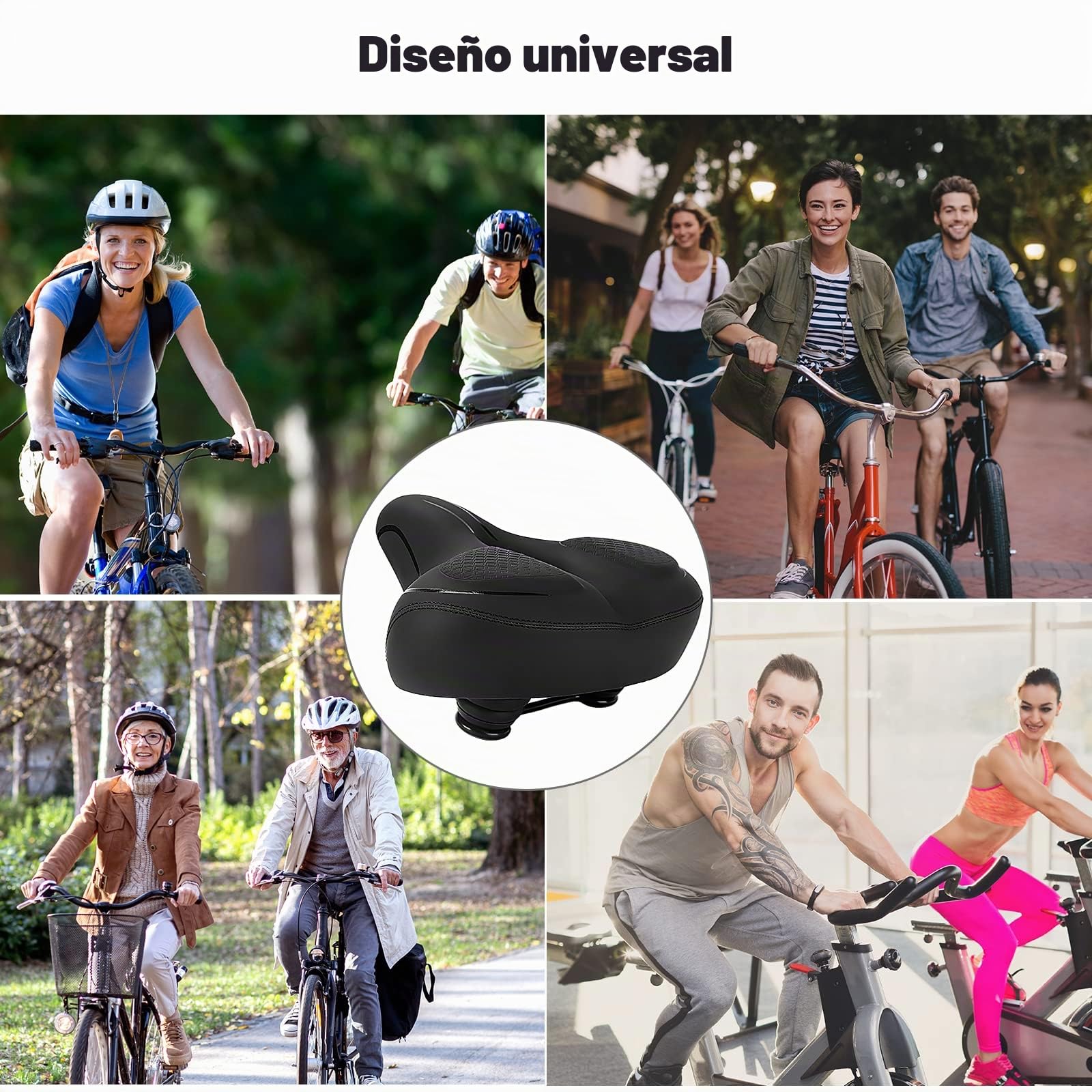 TONBUX Sillín Bicicleta Extra Grande, Sillín de Bicicleta Muy Cómodo Impermeable, Sillin Bici Ergonómico, Asiento de Bicicleta Transpirable para MTB/Bicicleta Urbana/Bicicleta de Carretera/Ebike