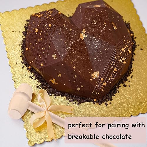 Miniatura 4 de Mini martillo de madera para corazón rompible de chocolate, mariscos, mariscos, cangrejo, langosta, mazo de madera maciza, herramienta de