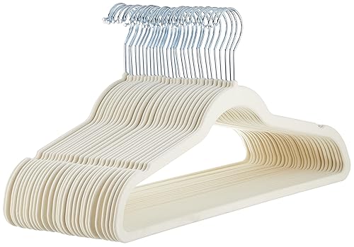 Amazon Basics Slim Velvet Non-Slip Space Saving Suit Clothes Hangers,