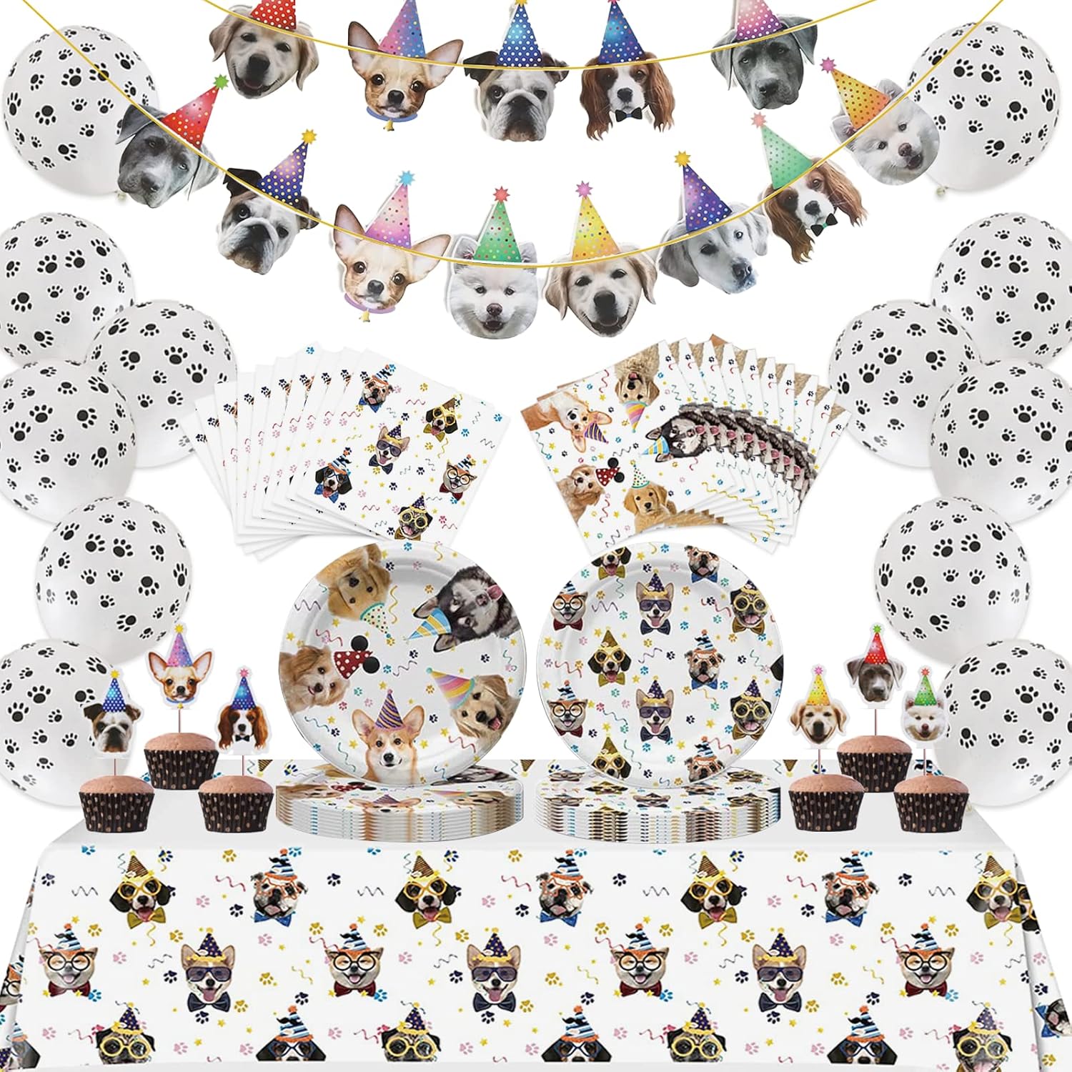 Dog Birthday Party Supplies Serves 20, Puppy Party