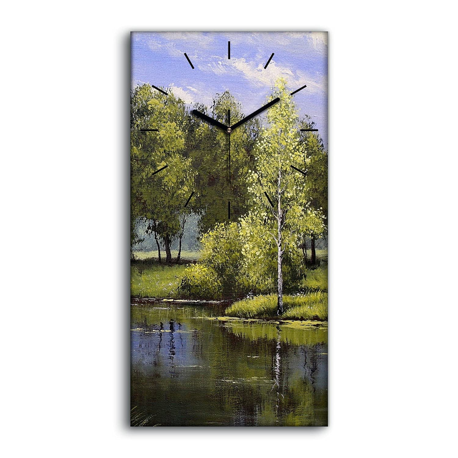 Horloge sur Toile Salon Chambre Décoration Eau d'huile d'eau Calme