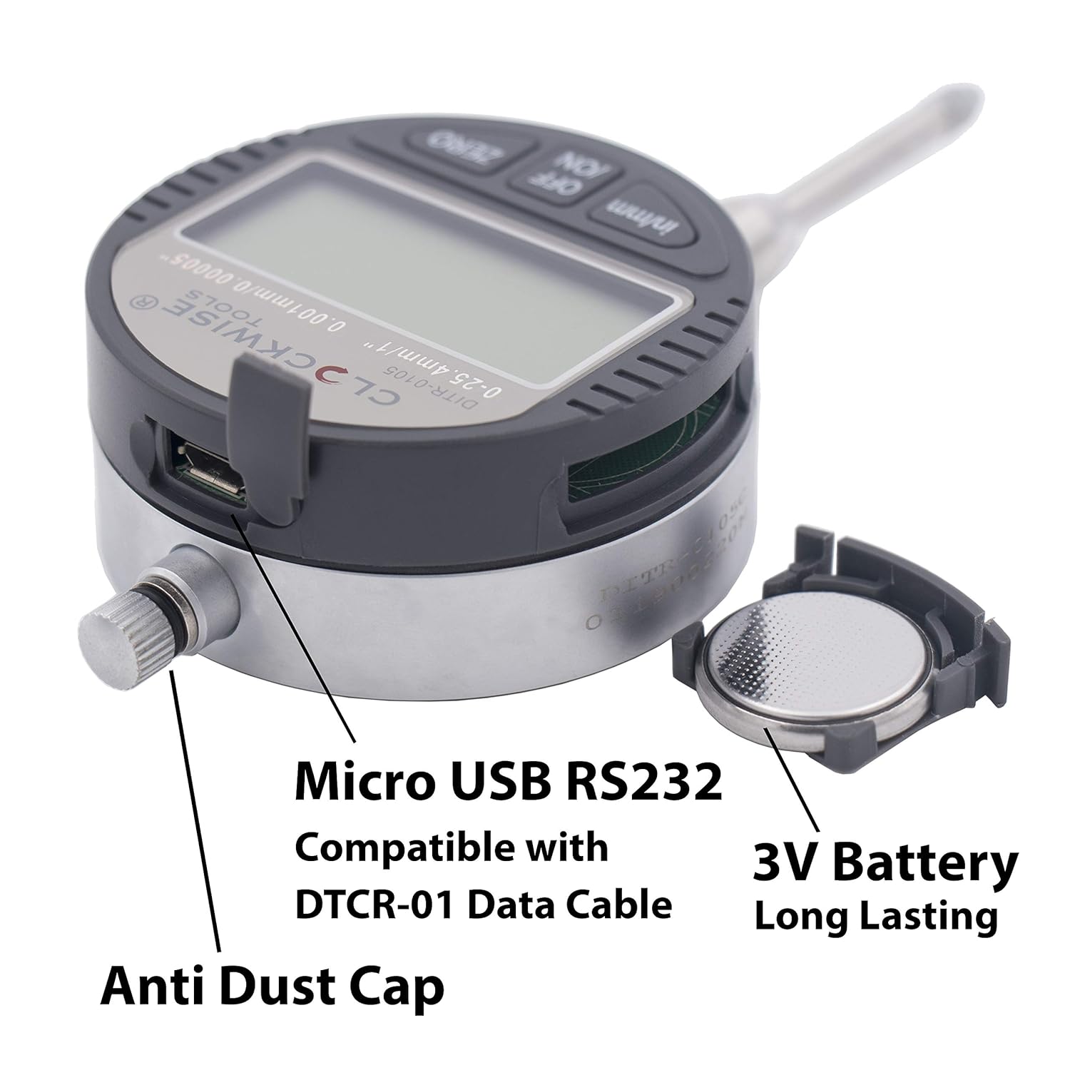 Digital indicator in its retail packaging