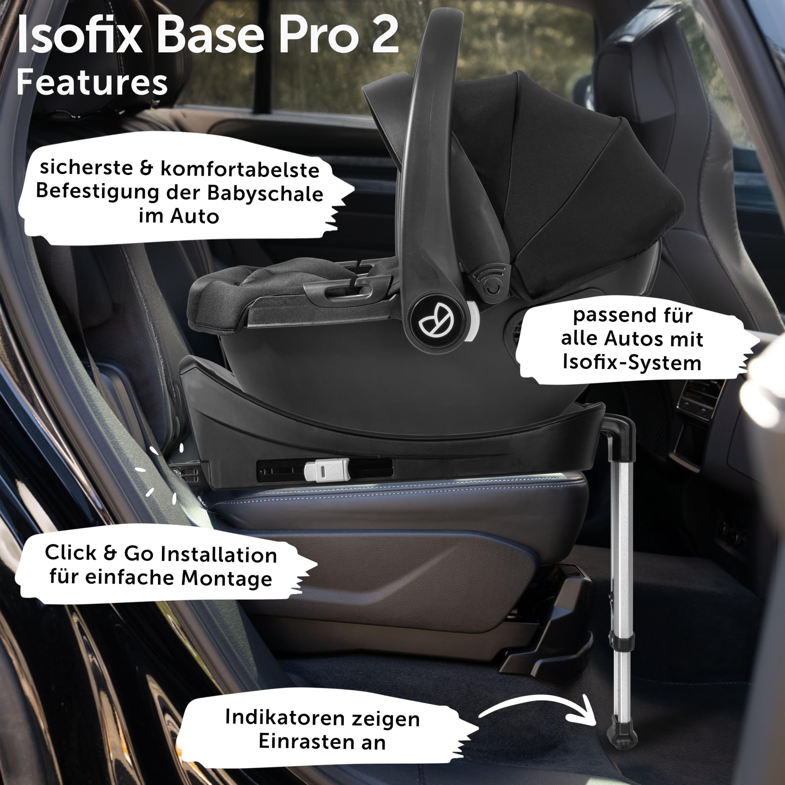 Bergsteiger Nizza Kombikinderwagen 3-in-1 Isofix Station Babyschale | Komplettset mit Aluminiumgestell Schwenkrädern verstellbarem Griff Babywanne Buggysitz Wickeltasche und Regenschutz