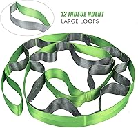 Vista 3 de SANKUU - Correas de yoga para estiramiento con 12 bucles, póster de entrenamiento, correas para estiramiento, equipo de terapia física, bandas