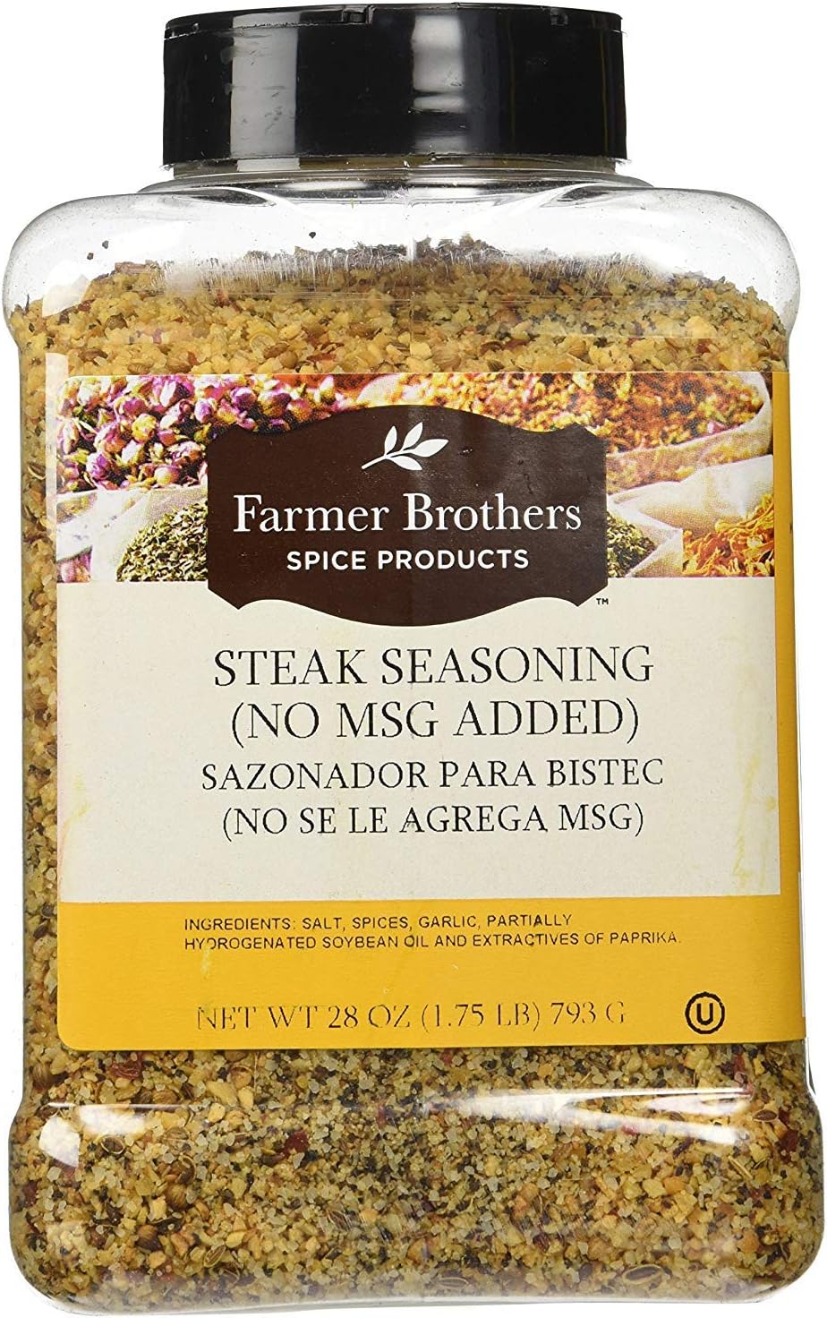 Steak Seasoning with no MSG 1lb 12 oz Large Restaurant/Food Service Size Container