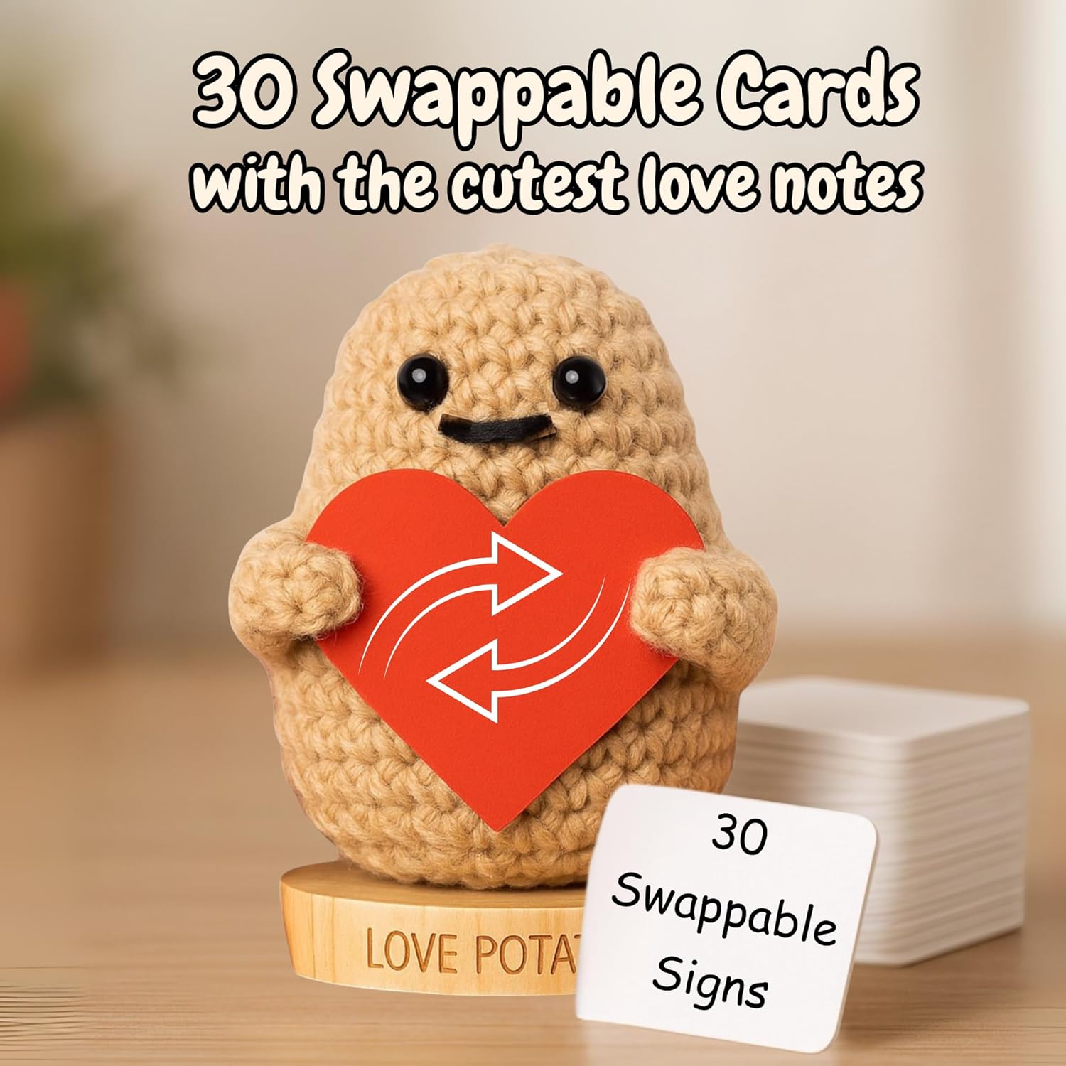 Gift for Husband, Boyfriend | Tiny Potato with 30 Cute & Romantic Signs | Funny Couples Anniversary Present for Men | Valentine Present Idea for Husband Boyfriend | Valentines Day Gifts for Him - Image 5