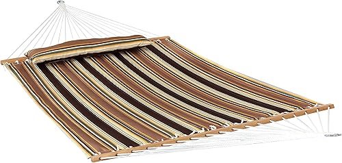 Vista 139 de Sunnydaze - Hamaca acolchada para 2 personas con soporte universal multiusos Playa Catalina