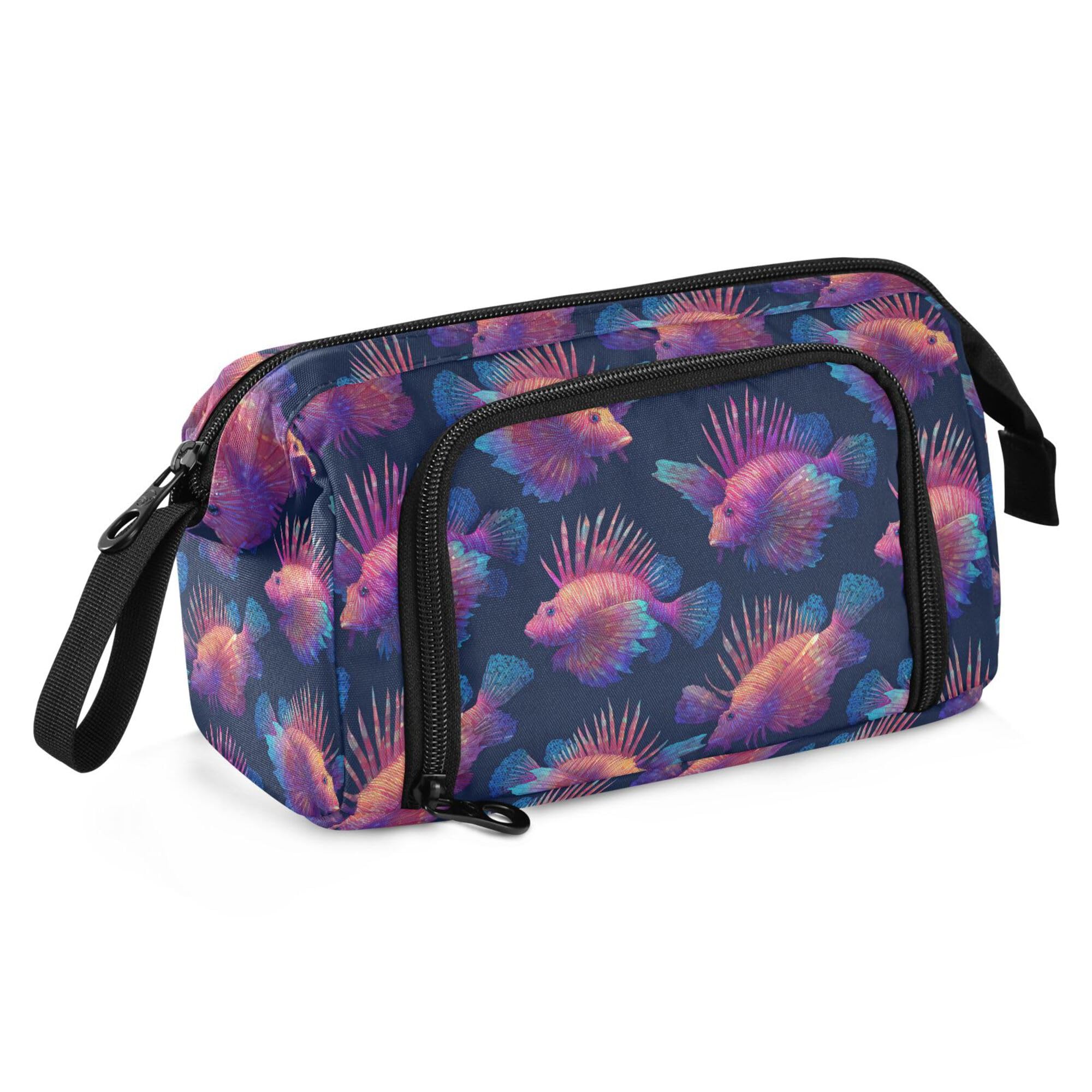 Fisyme Colorful Ocean Fishes Pencil Case Large Capacity Pen Bags Box Big Makeup Pouch Organizer