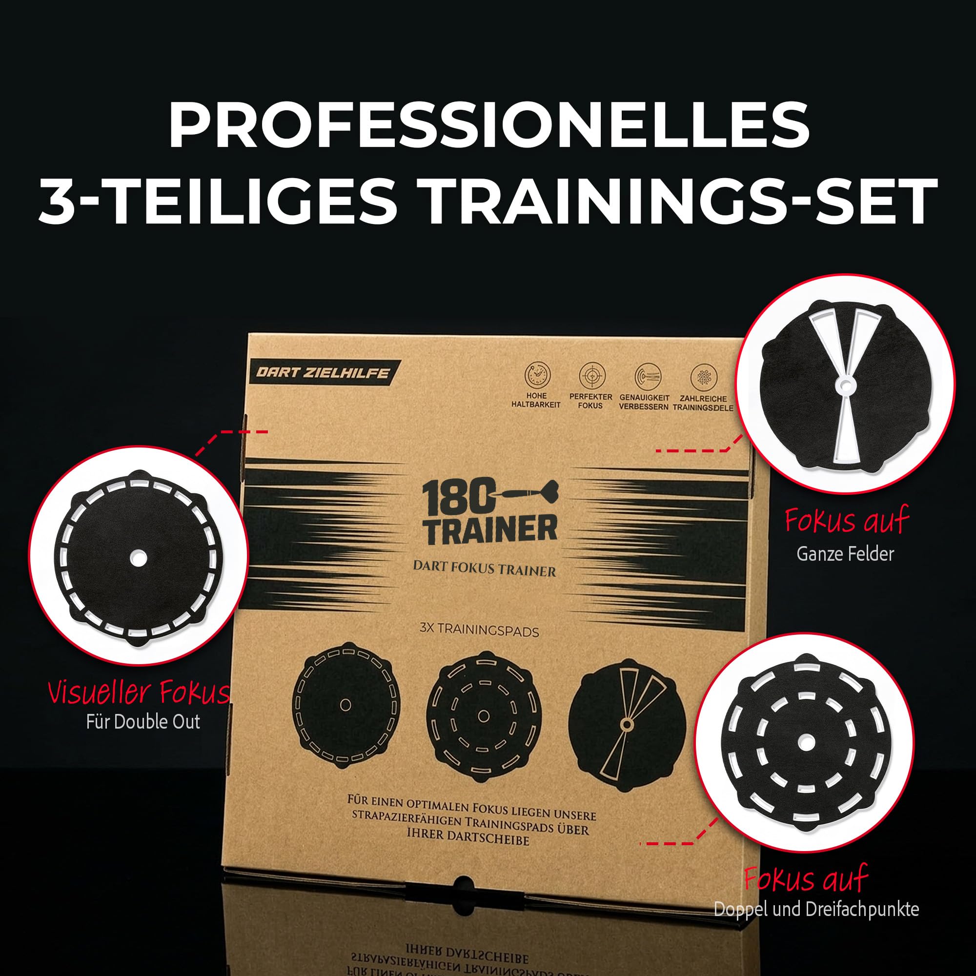 Dart Trainingshilfe 3er Set – Präzisions-Dart-Trainingspads aus Schaumstoff | Fokus Trainer für Dartscheibe – Perfekt für Zieltraining & Darttechnik | Dart Zubehör für Anfänger & Profis