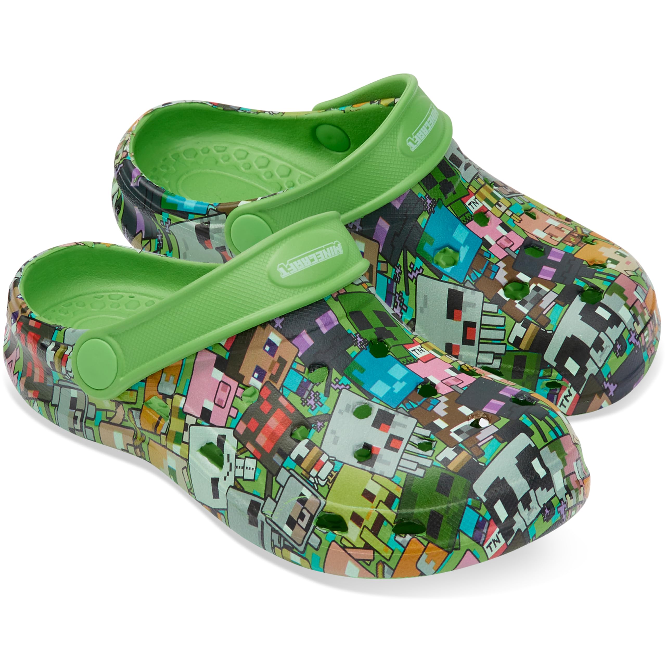 Minecraft Zuecos Niño Piscina con o sin Charms Sandalias de Playa Cerradas Zapatillas Verano con Correa Regalos para Gamers