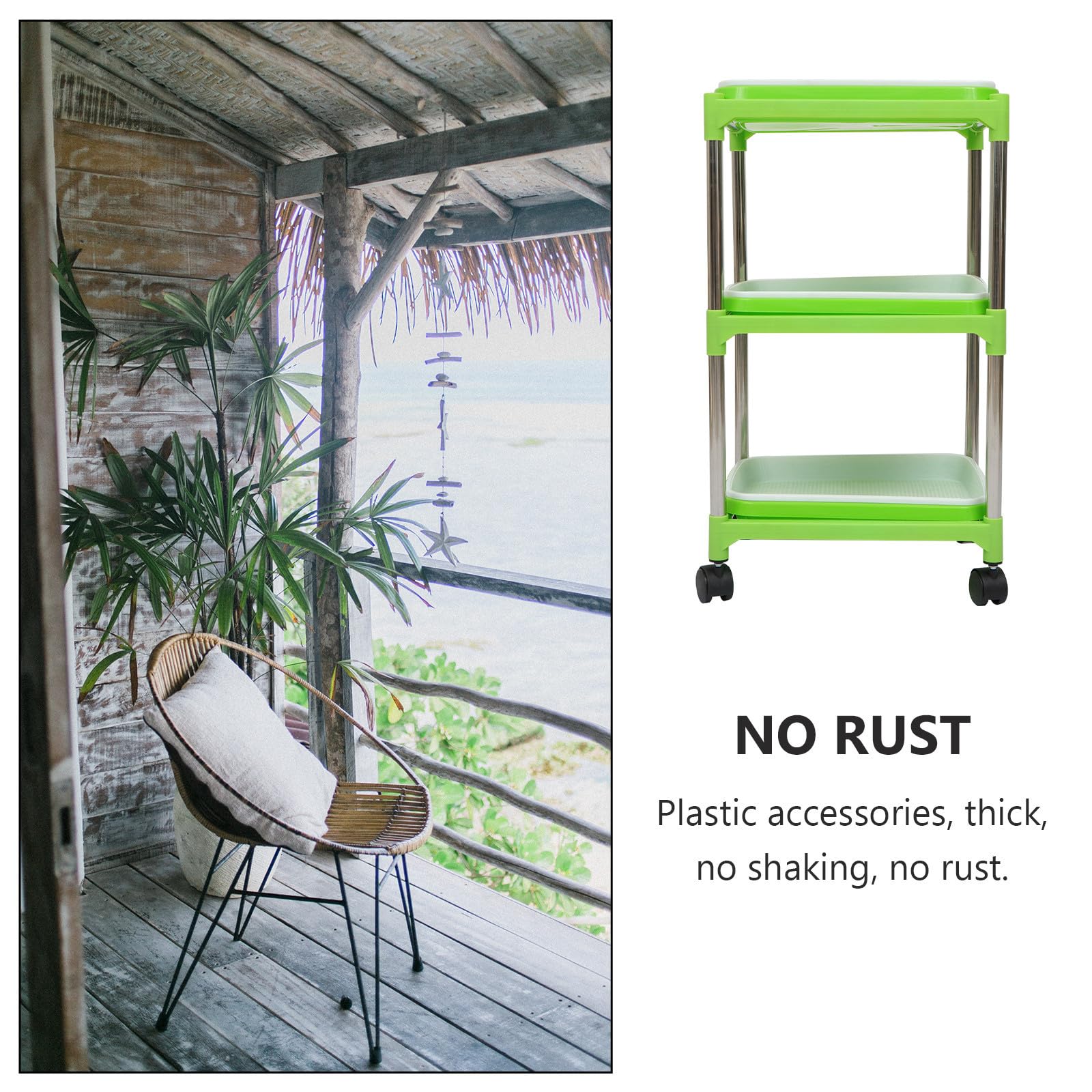 Keimschale 1 Satz 3 lagiges Keimset aus Edelstahl und Kunststoff Grün mit Universalrollen ohne Werkzeug für Erdfreien Anbau und Sprossenzucht