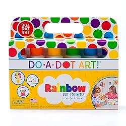 Do A Dot Art! Markers 6-Pack Rainbow Washable Paint Markers, The Original Dot Marker, Activity Craft Coloring Supplies for Kids and Toddlers, Made in the USA
