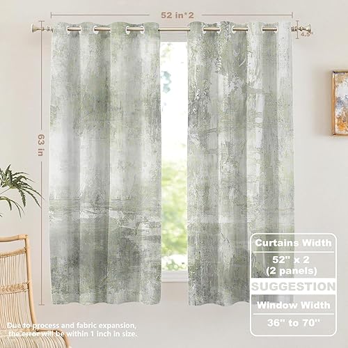 Miniatura 676 de Cenefas de cocina modernas con patrón de cobre marrón dorado para ventanas, cenefas opacas abstractas de marcas de arañazos y cortinas opacas