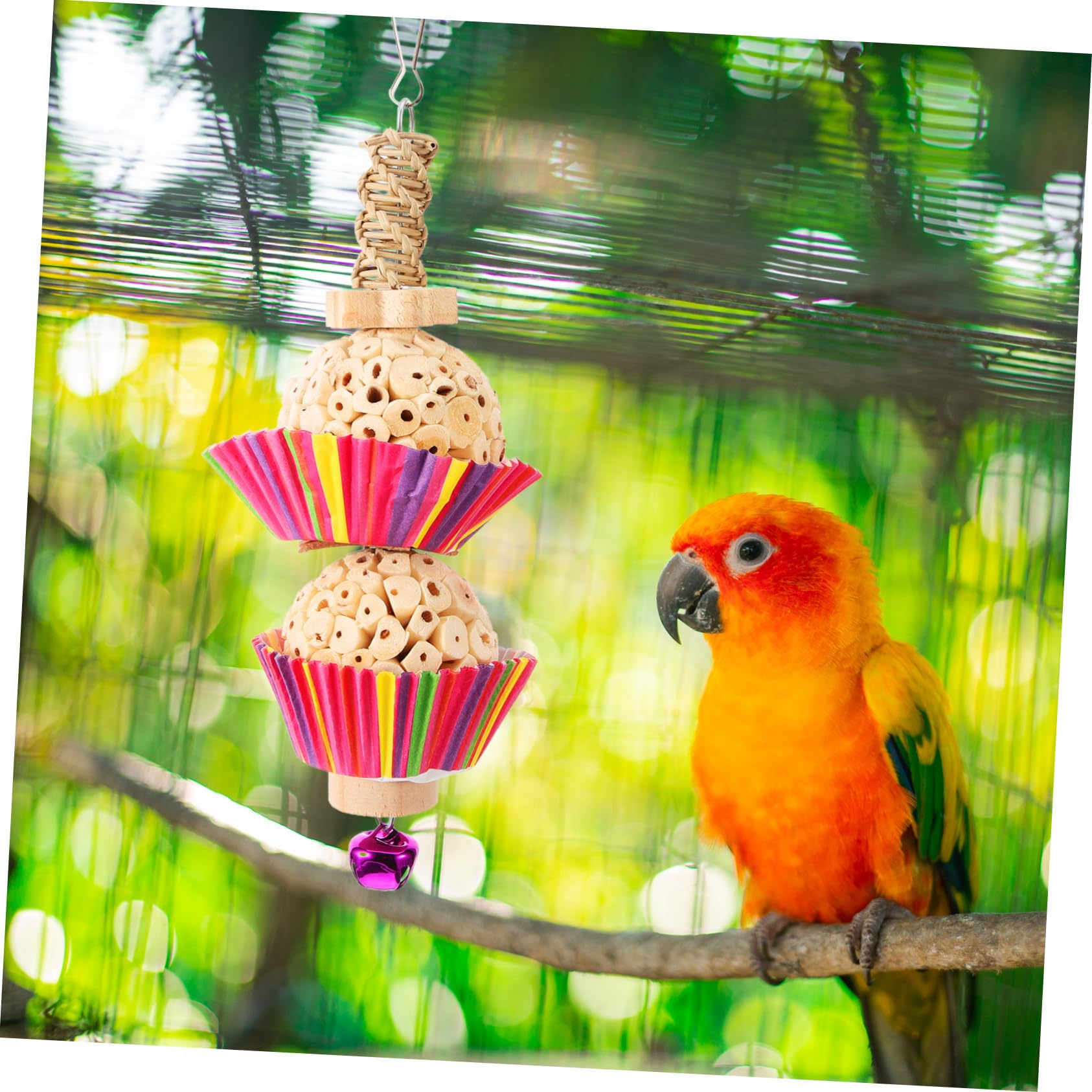 Happyyami Oiseau Jouet Perroquet Perroquets Jouets Suspendus À Mâcher pour Oiseau en Bois s pour Oiseaux Perroquet À Mâcher Suspendu s pour Oiseaux Cage pour