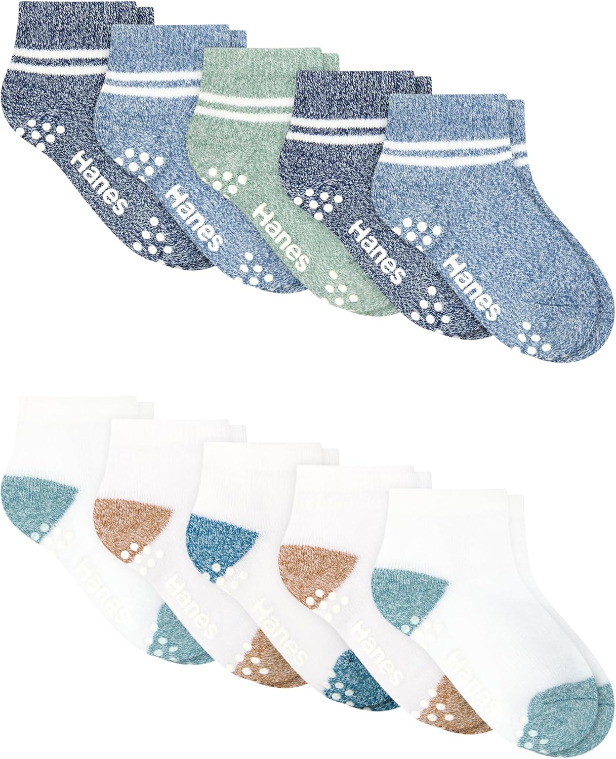 Hanes Toddler Ankle and Low Cut Socks, 12-Pack, Pure Comfort Socks for Infant & Toddler Girls and Boys - Organic Cotton Blend image 5