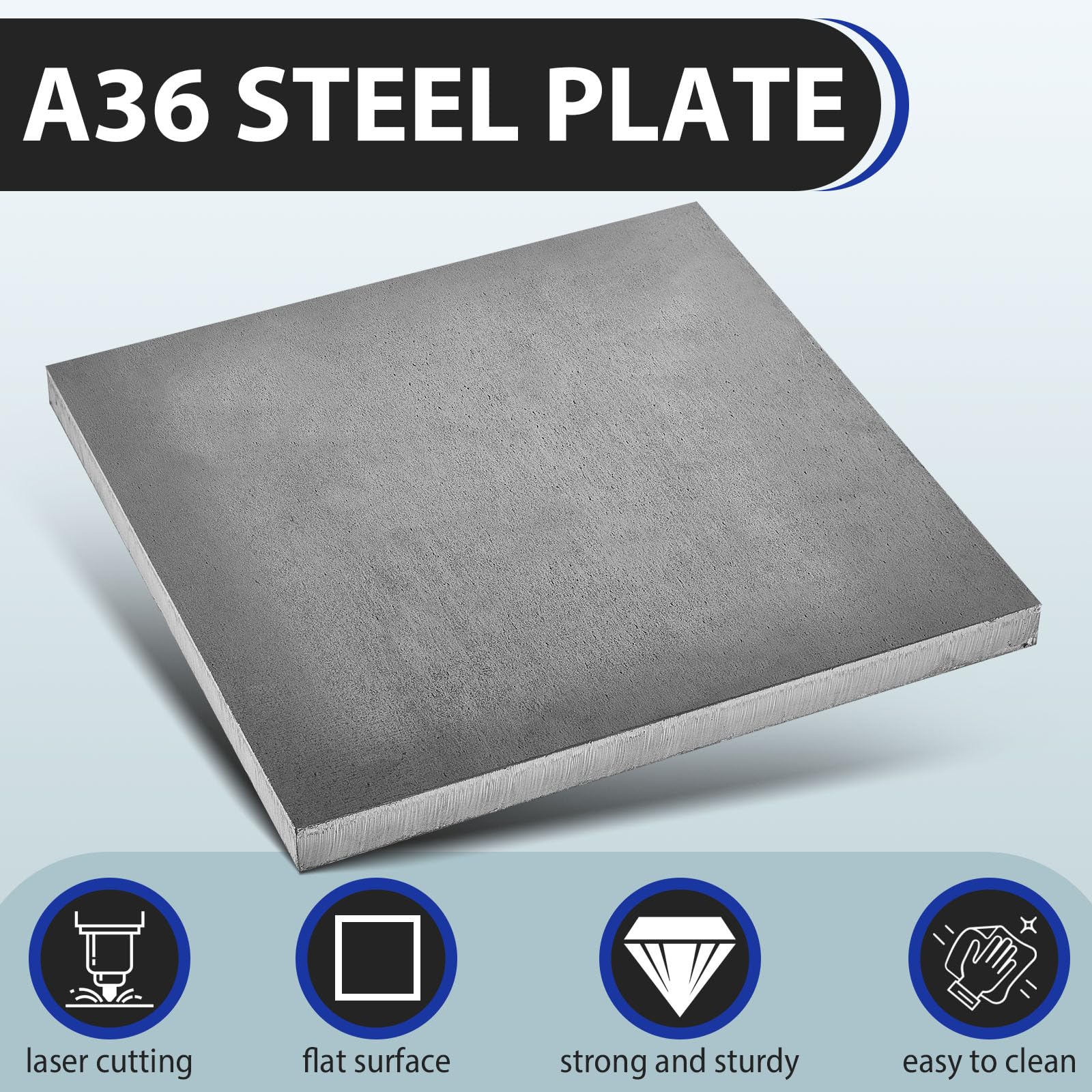 Photect 2-Pack A36 Steel Sheets - Hot Rolled 1/8" X 8" X 10" Metal Plates For DIY & Industrial Use