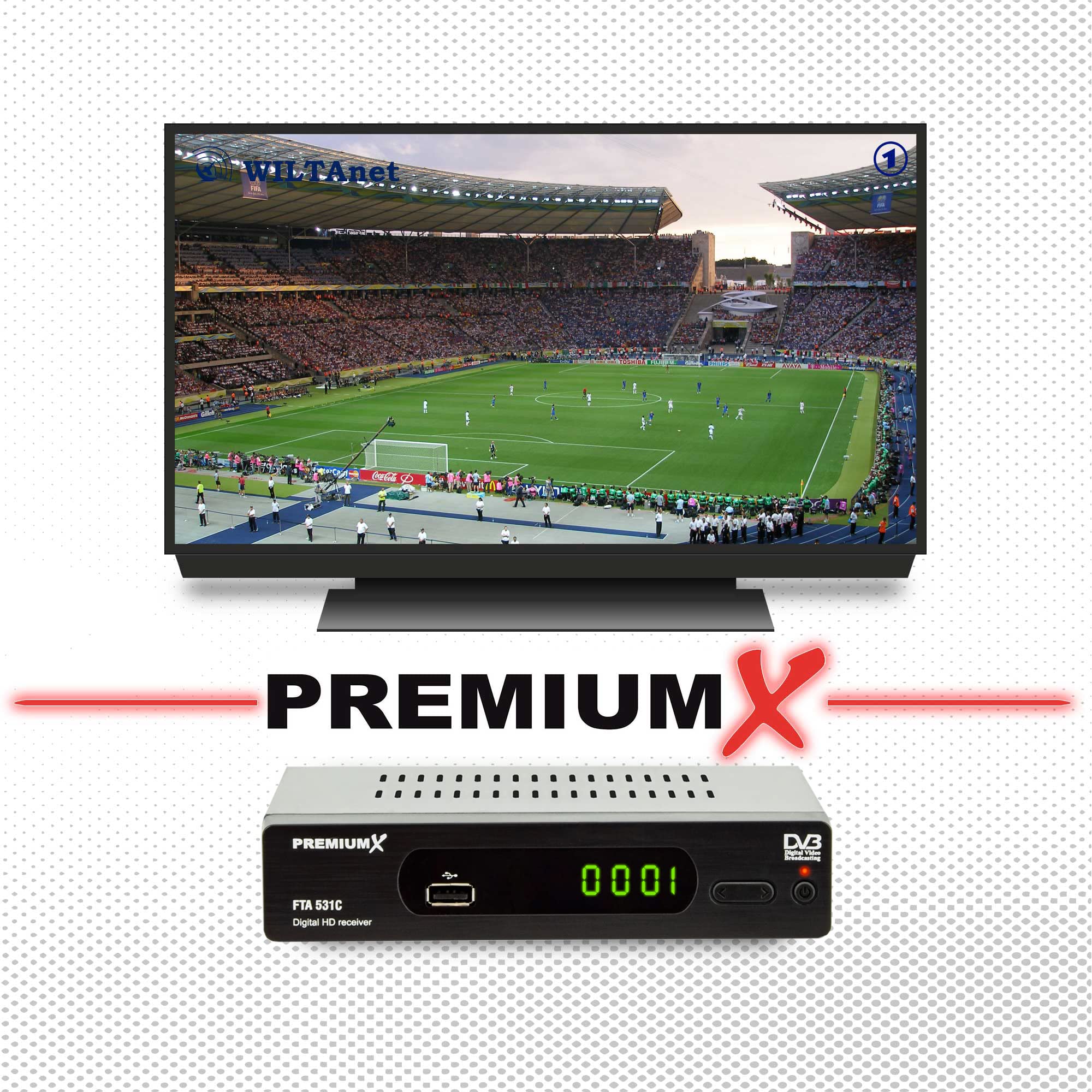 Premium X Récepteur câble DVB-C FTA 531C Digital FullHD SCART HDMI USB Media Player Récepteur TV TV par câble