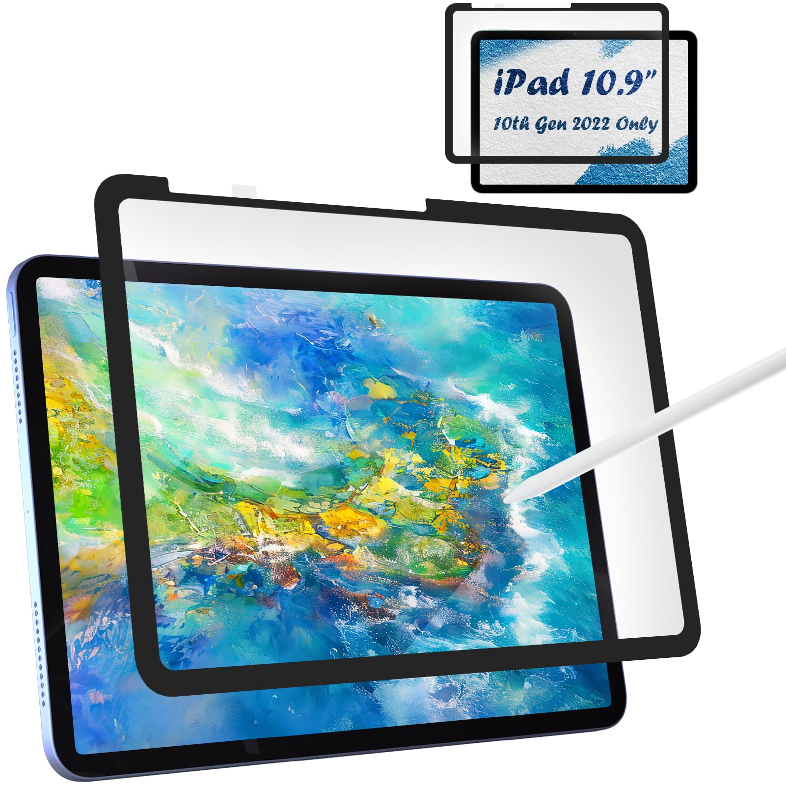Paper Screen Protector Compatible with iPad 10th/11th Generation A16(11/10.9 Inch,2025/2022) Draw and Write Like on Paper, Anti Glare Filter,