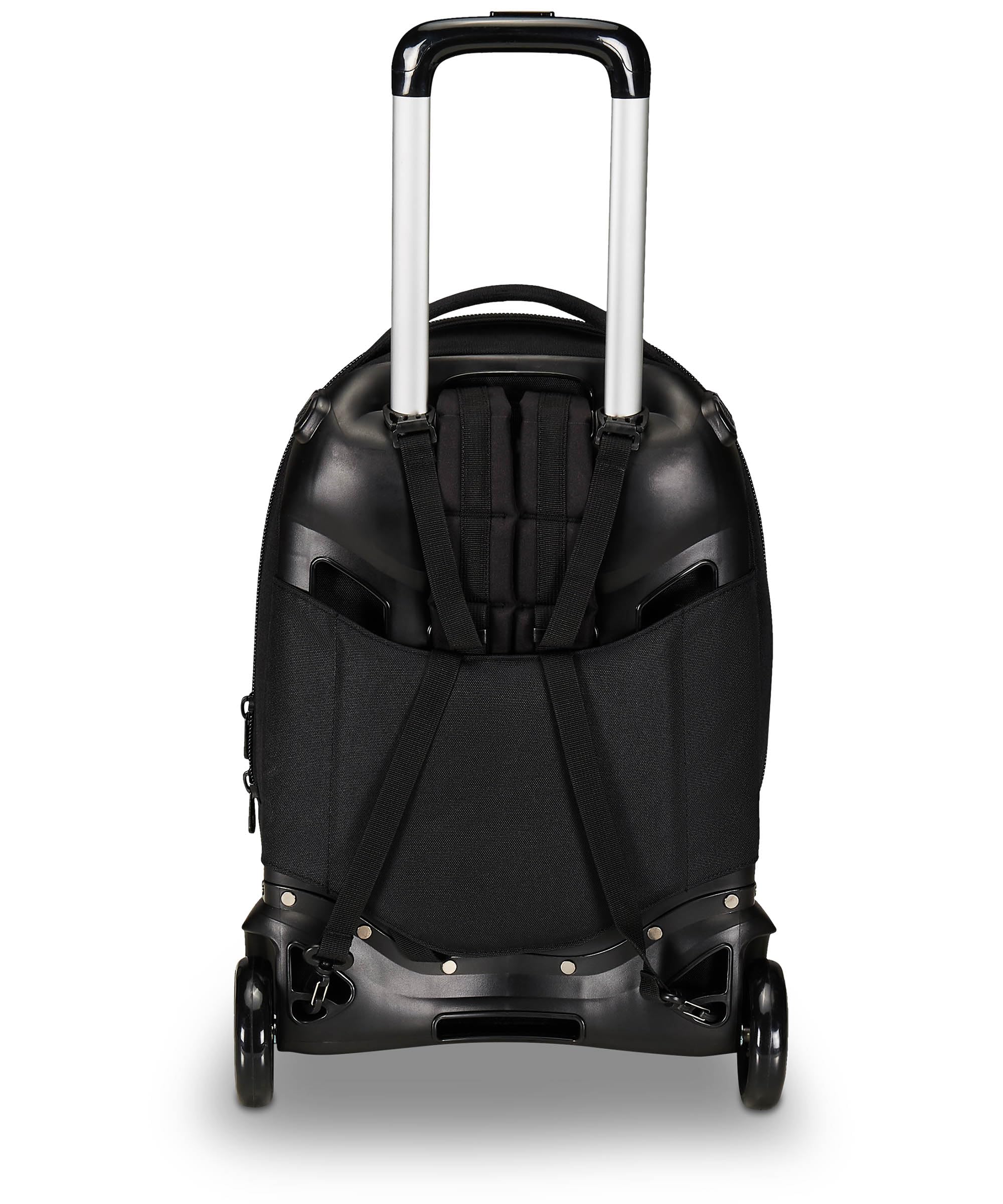 Invicta Trolley Scuola New Tech Solid, Nero, 3 in 1, Zaino con Carrello Sganciabile, Multi tasche, Maxi Capienrte, Scuola, Viaggio e Tempo Libero, Ragazzi