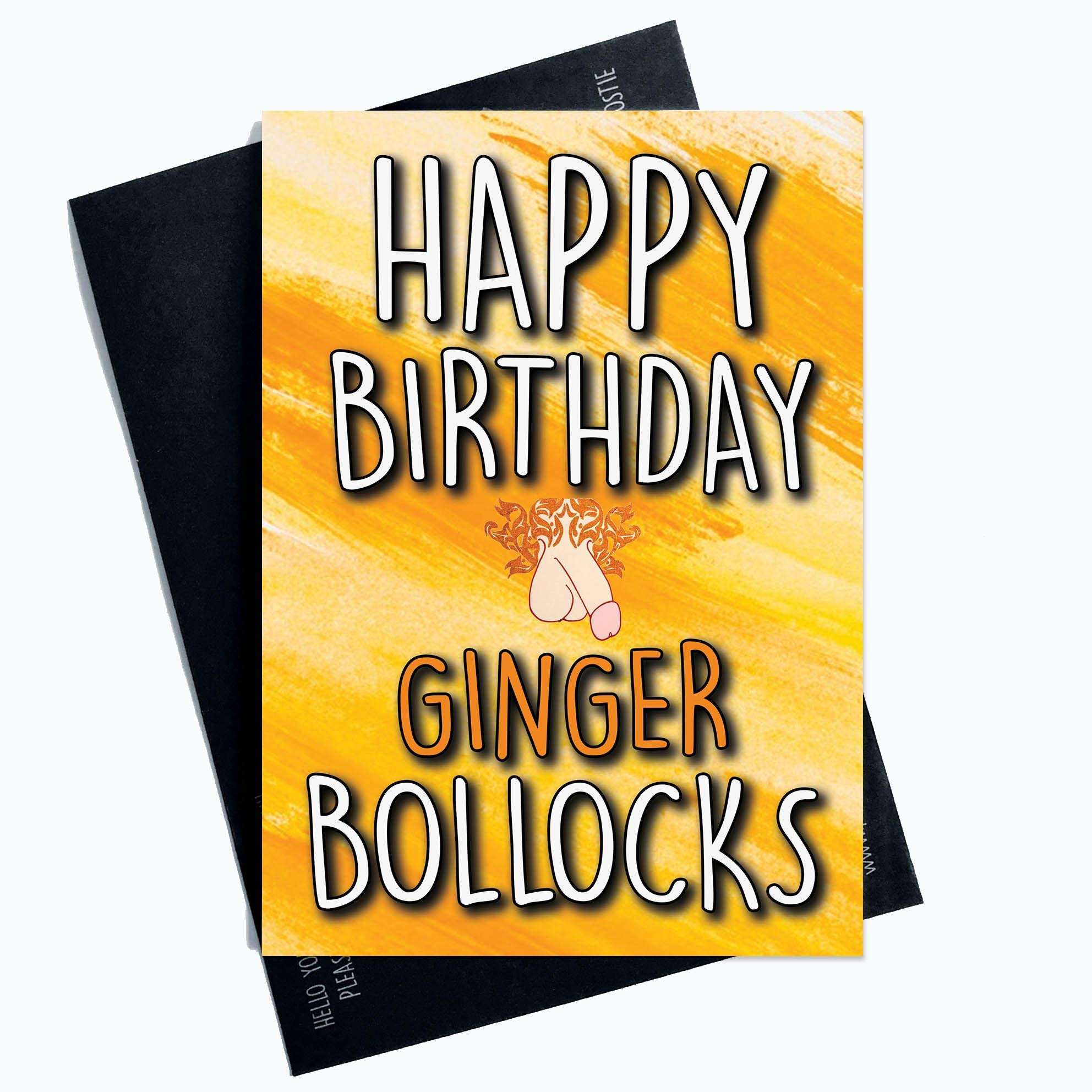 Funny Cards Happy Birthday Ginger Bollocks Ginge Rude Cheeky Joke Card PC1115